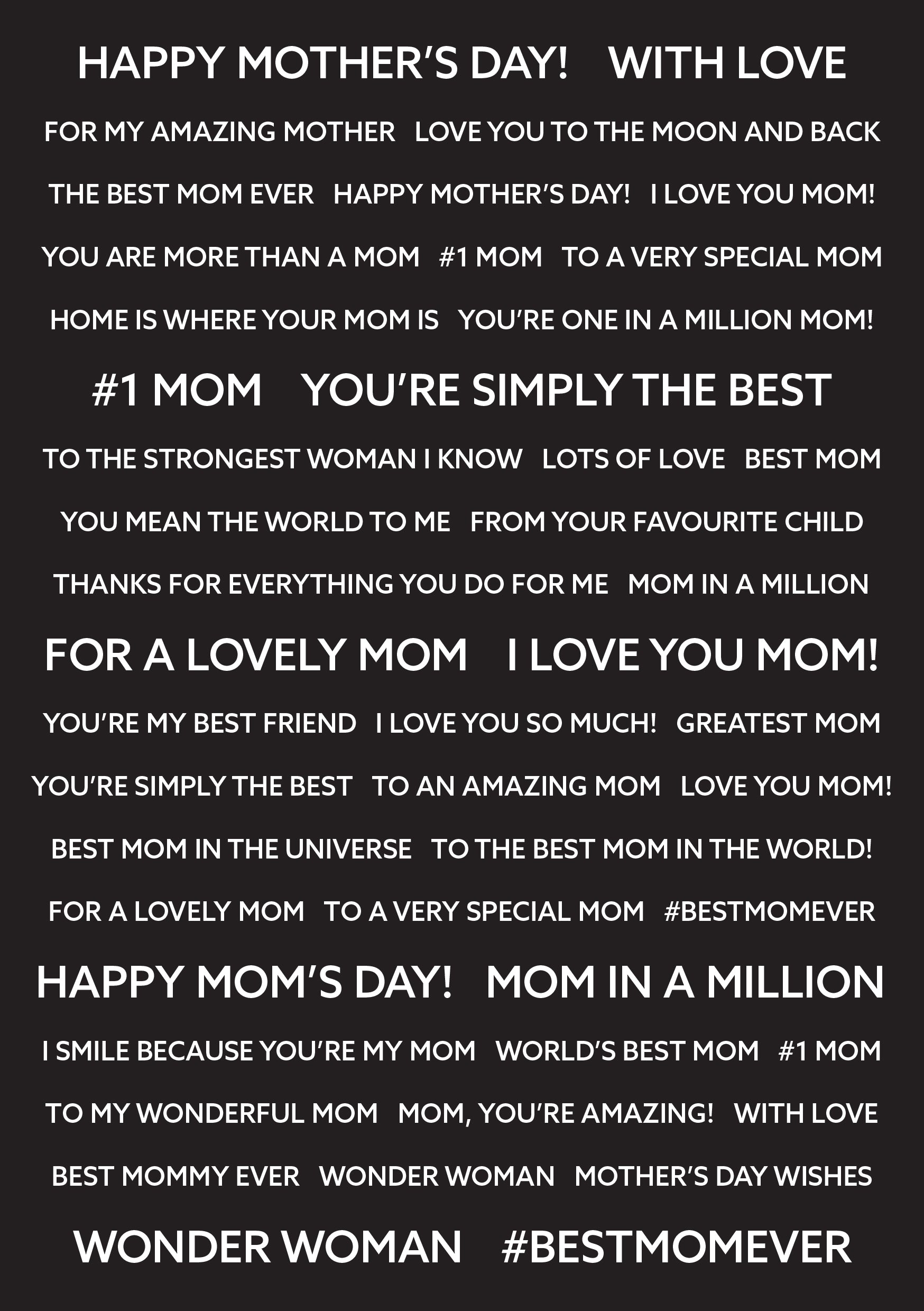 Creative Expressions Wordies Sentiment Sheets - Best Mom Pk 4 6 in x 8 in