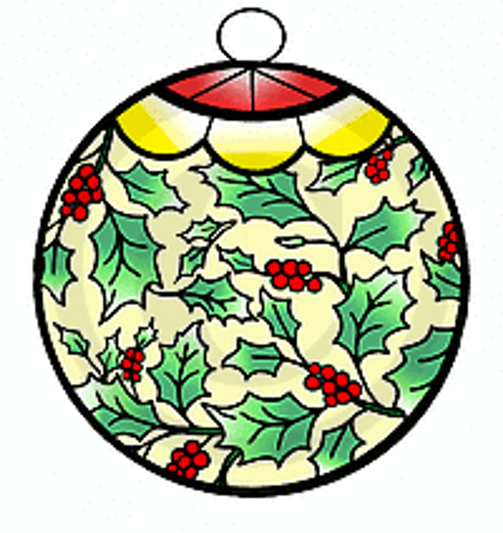 Holly Ball Rubber Cling Stamp