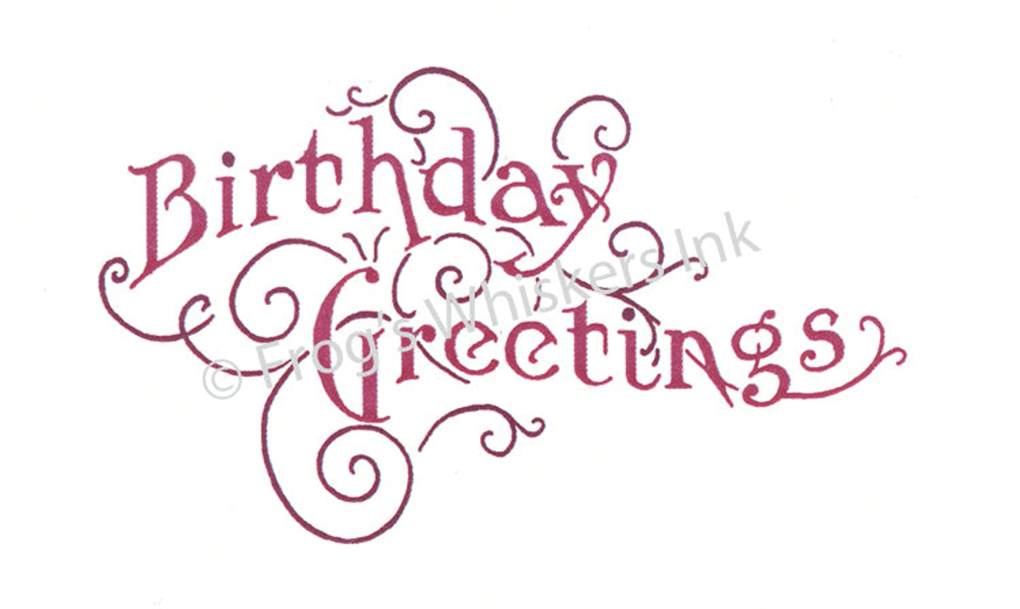 Frog's Whiskers Stamps - Fancy Birthday Greeting