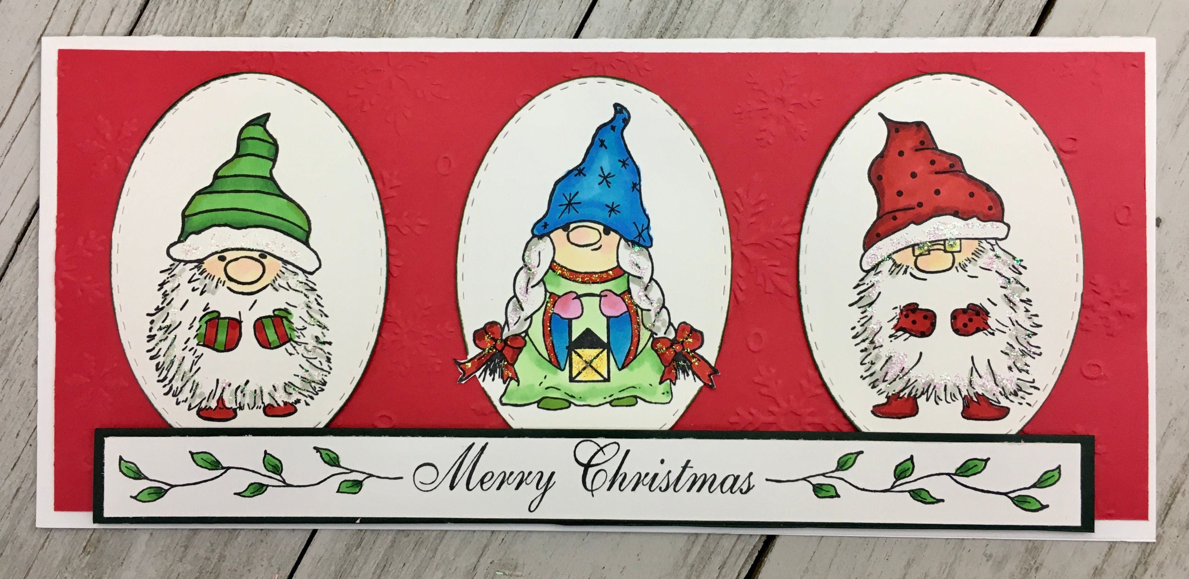 Merry Christmas Vines Rubber Cling Stamp