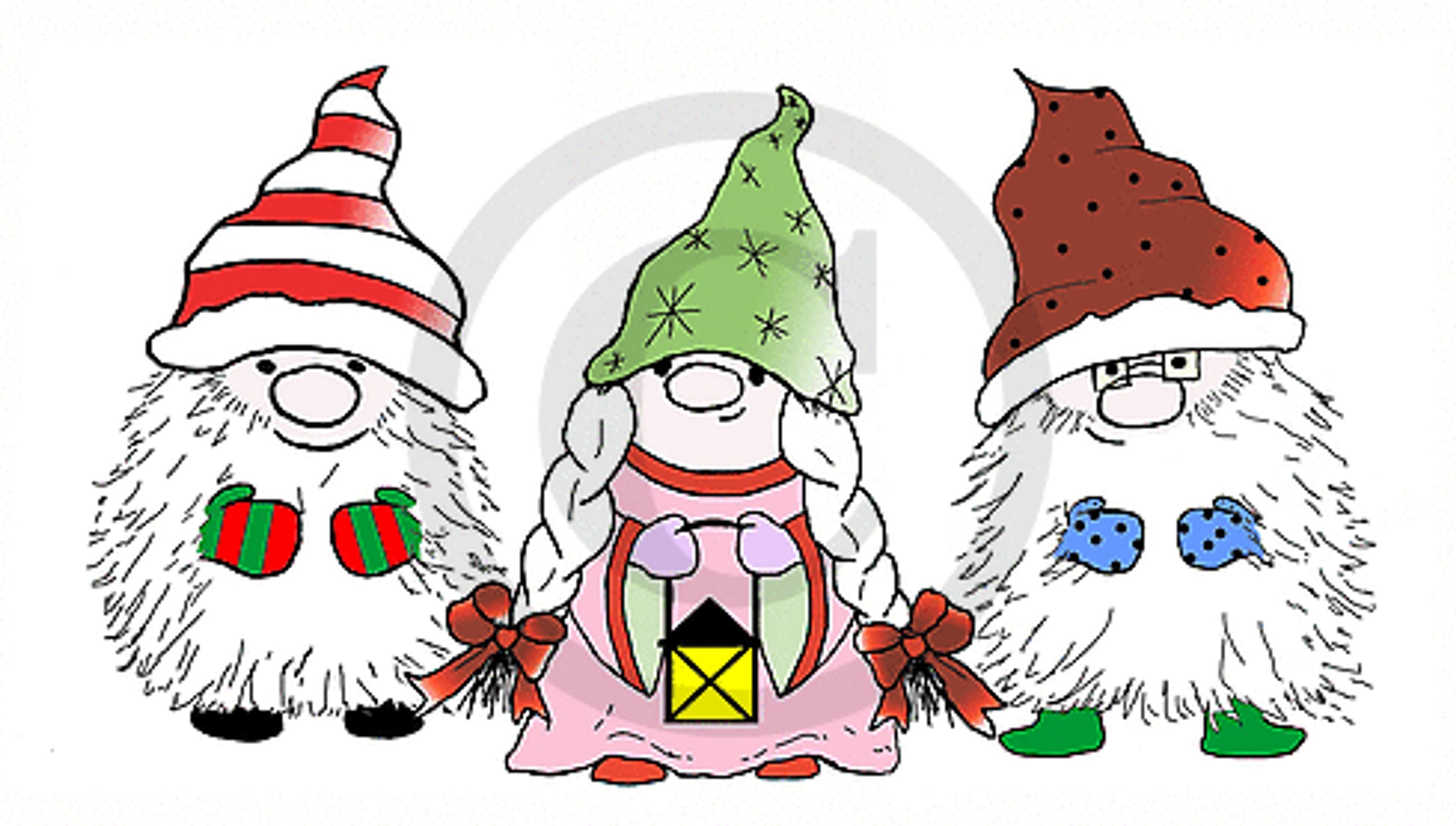 The Wise Gnomes Rubber Cling Stamp