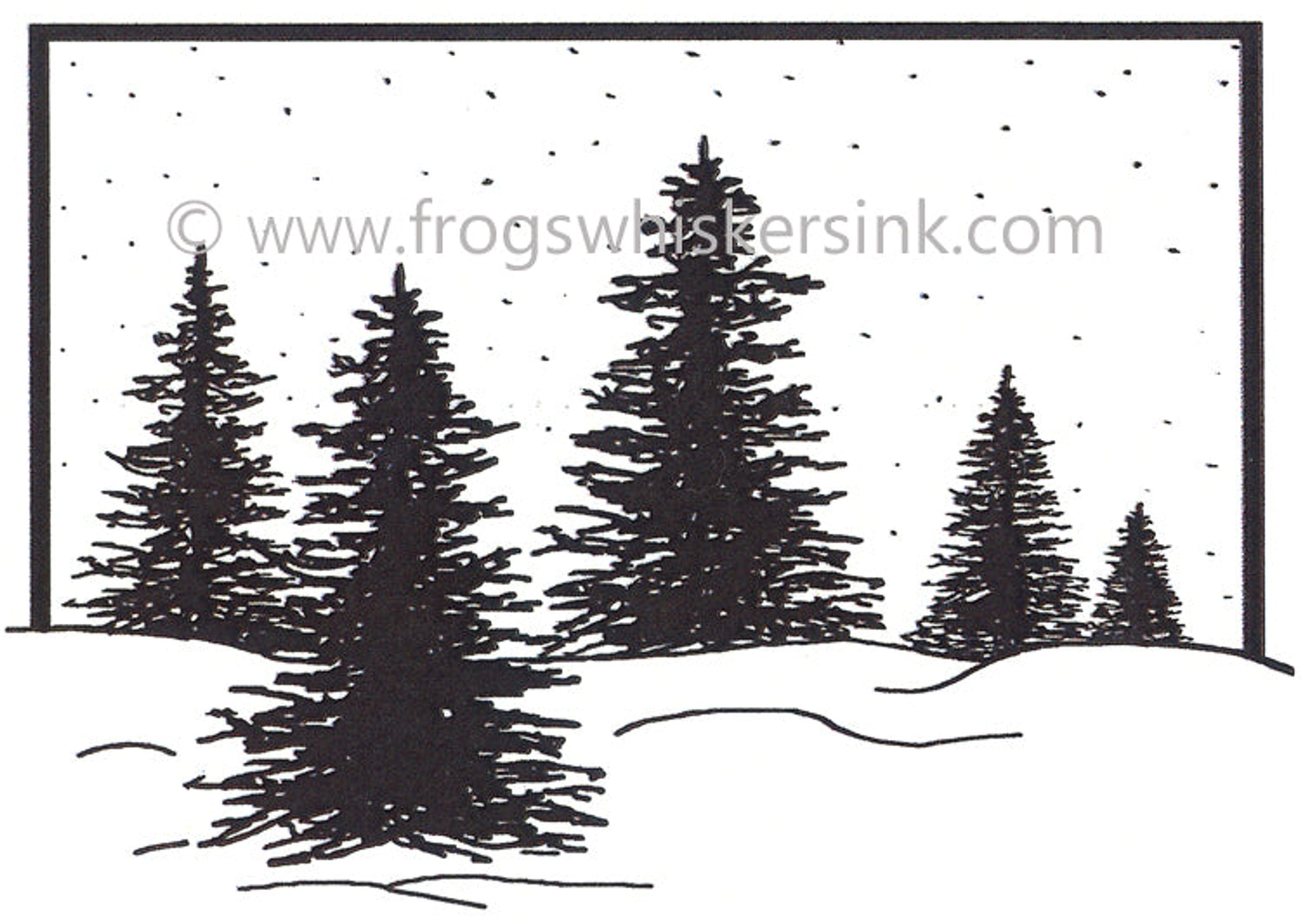 Frog's Whiskers Ink Stamps - Framed Trees