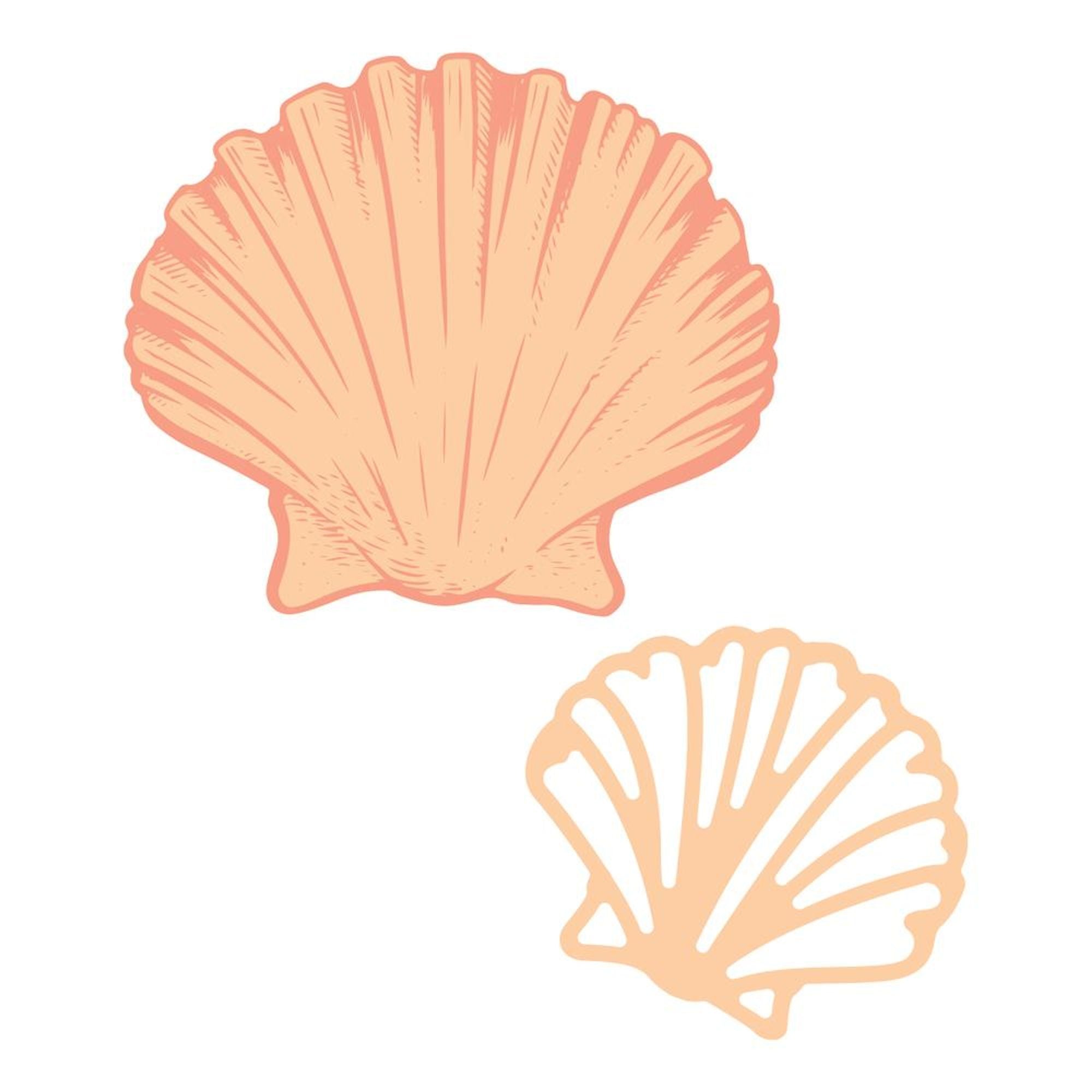 Couture Creations Seaside Girl Flat Seashell Mini Stamp and Die Set