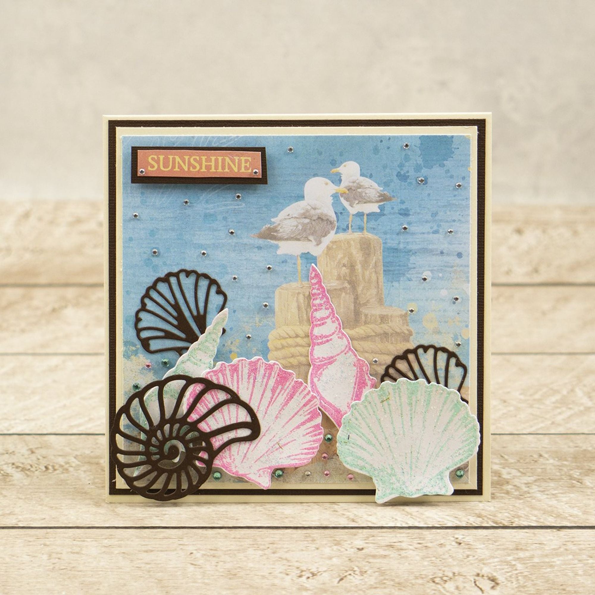Couture Creations Seaside Girl Flat Seashell Mini Stamp and Die Set