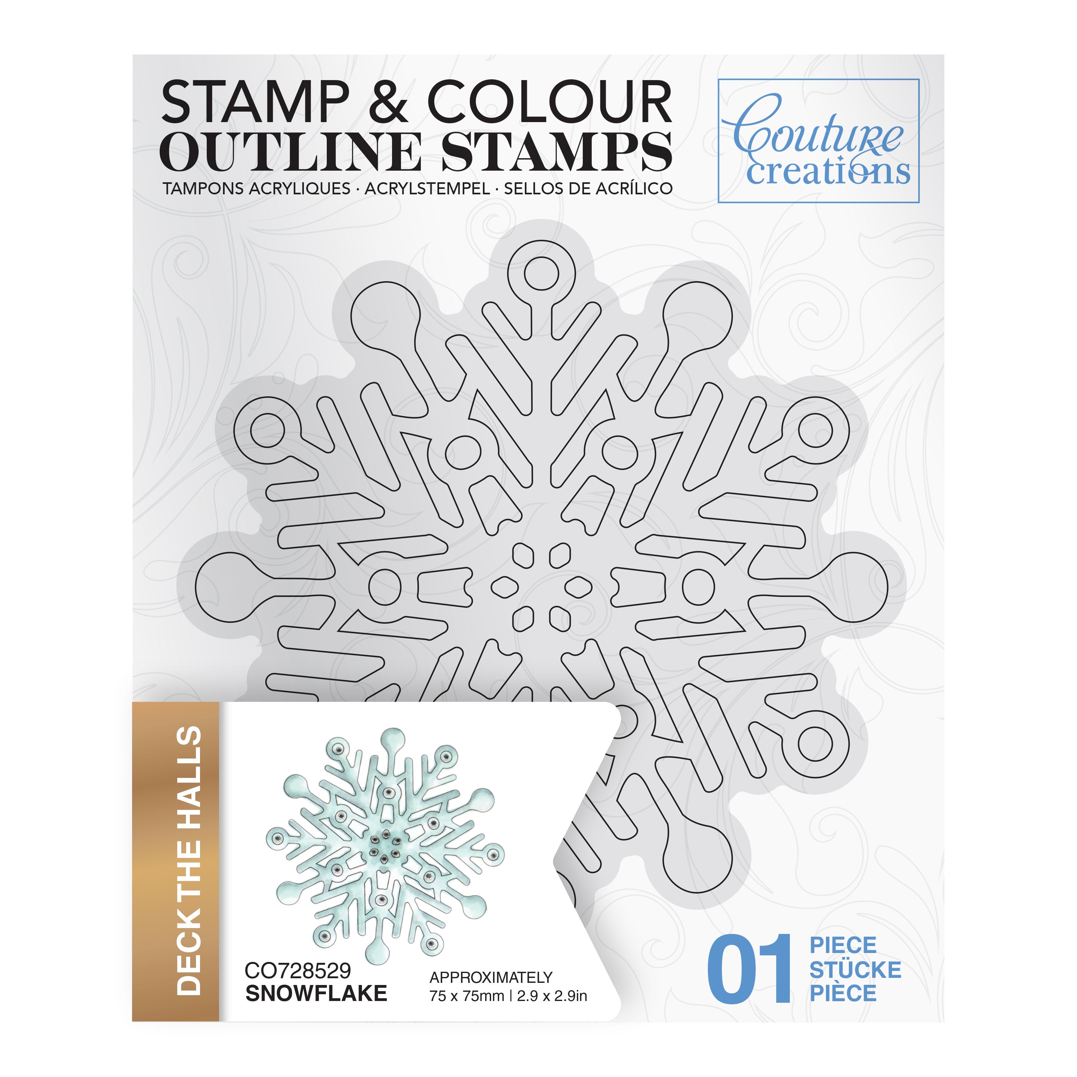 Snowflake Outline Rubber Stamp