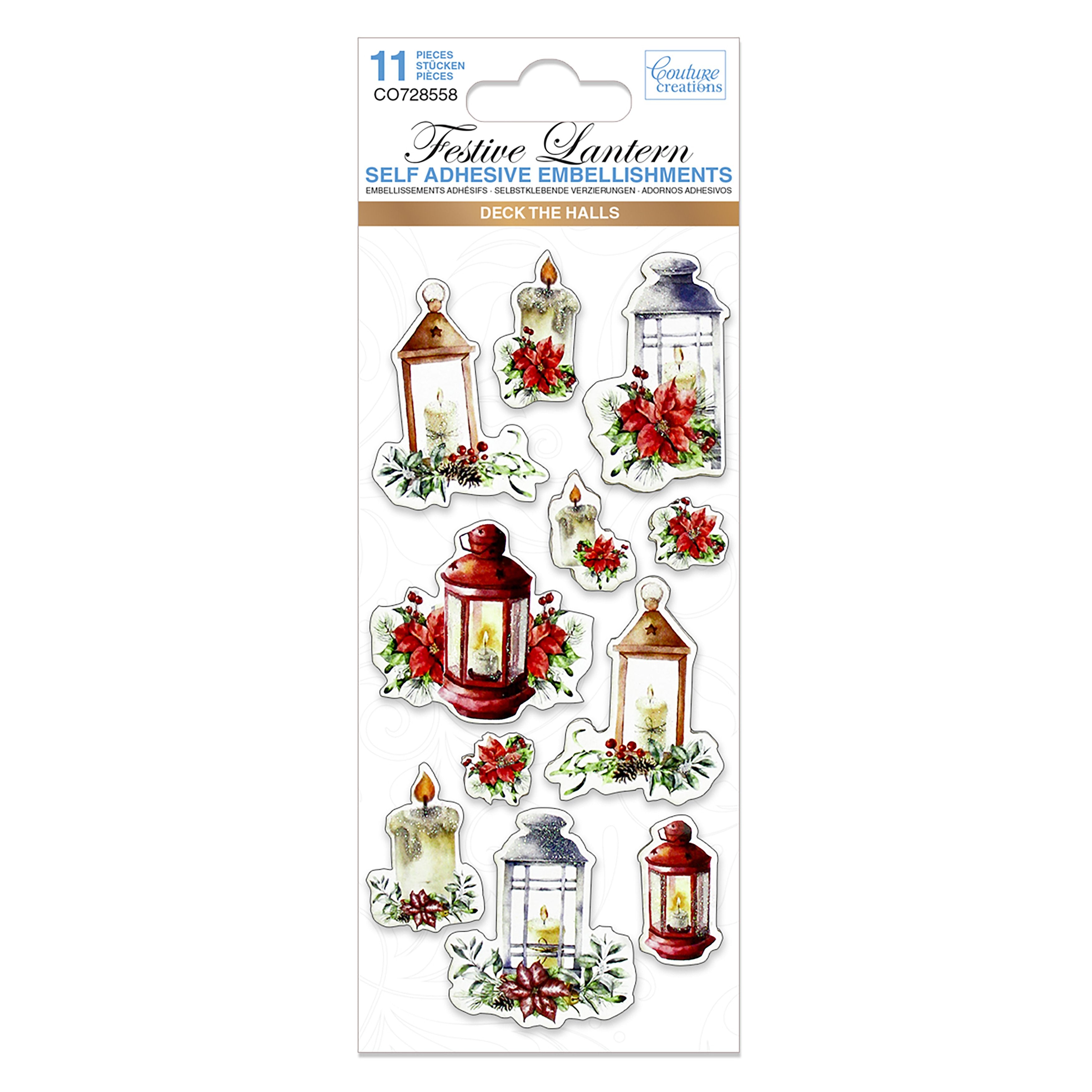 Christmas Embellishment - Festive Lantern 11pc