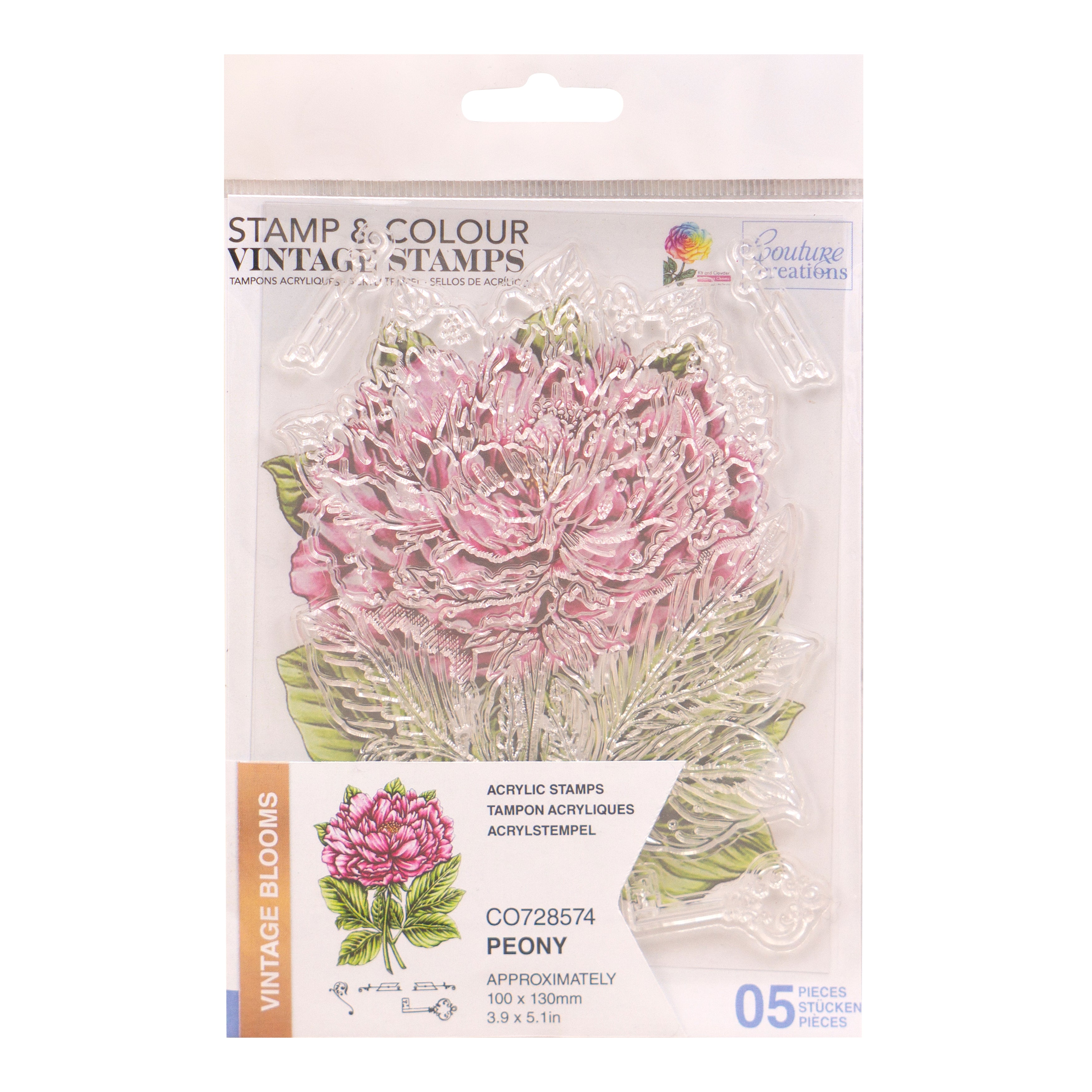 Couture Creations Peony Stamp and Colour Set (5pc)