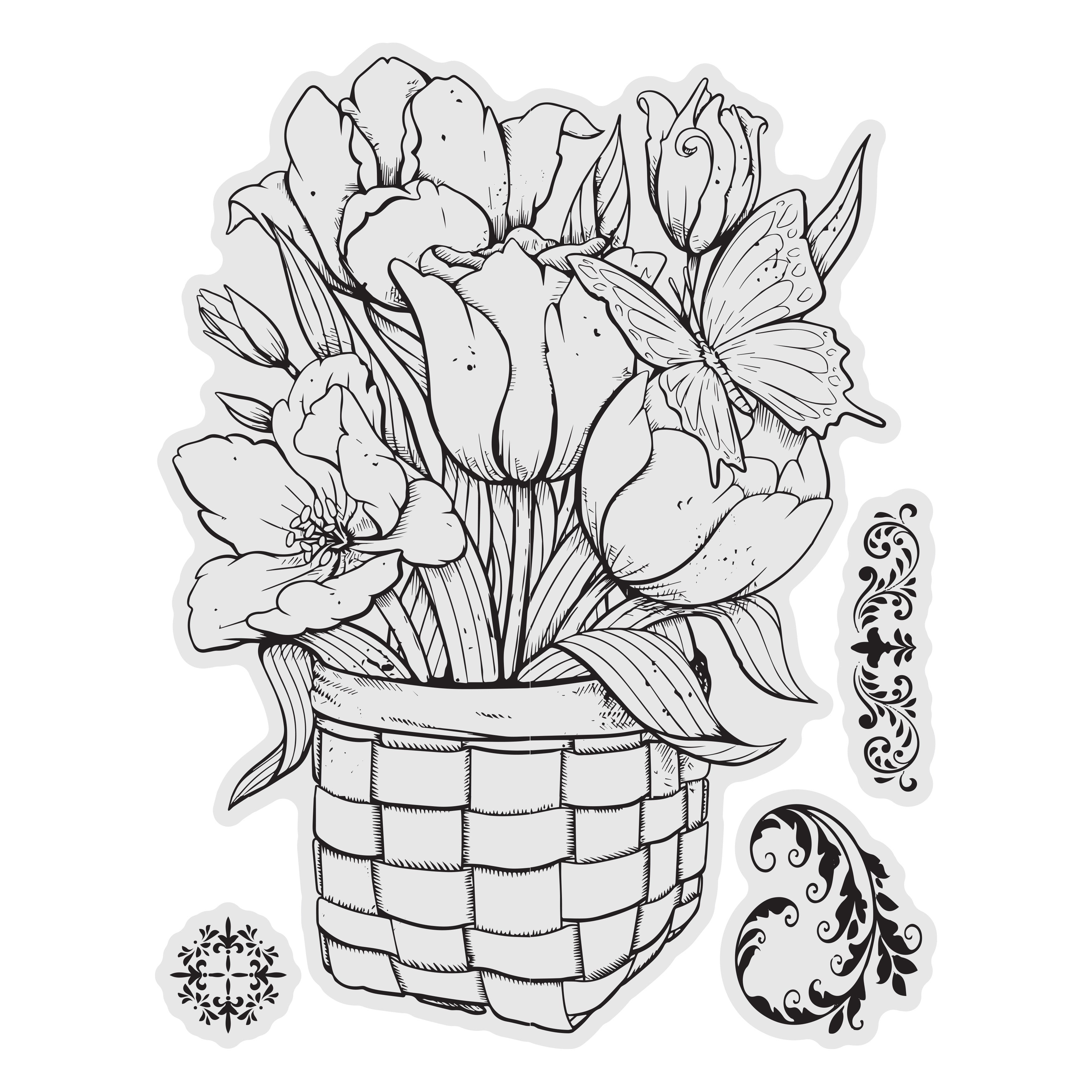 Couture Creations Tulip Stamp and Colour Set (4pc)