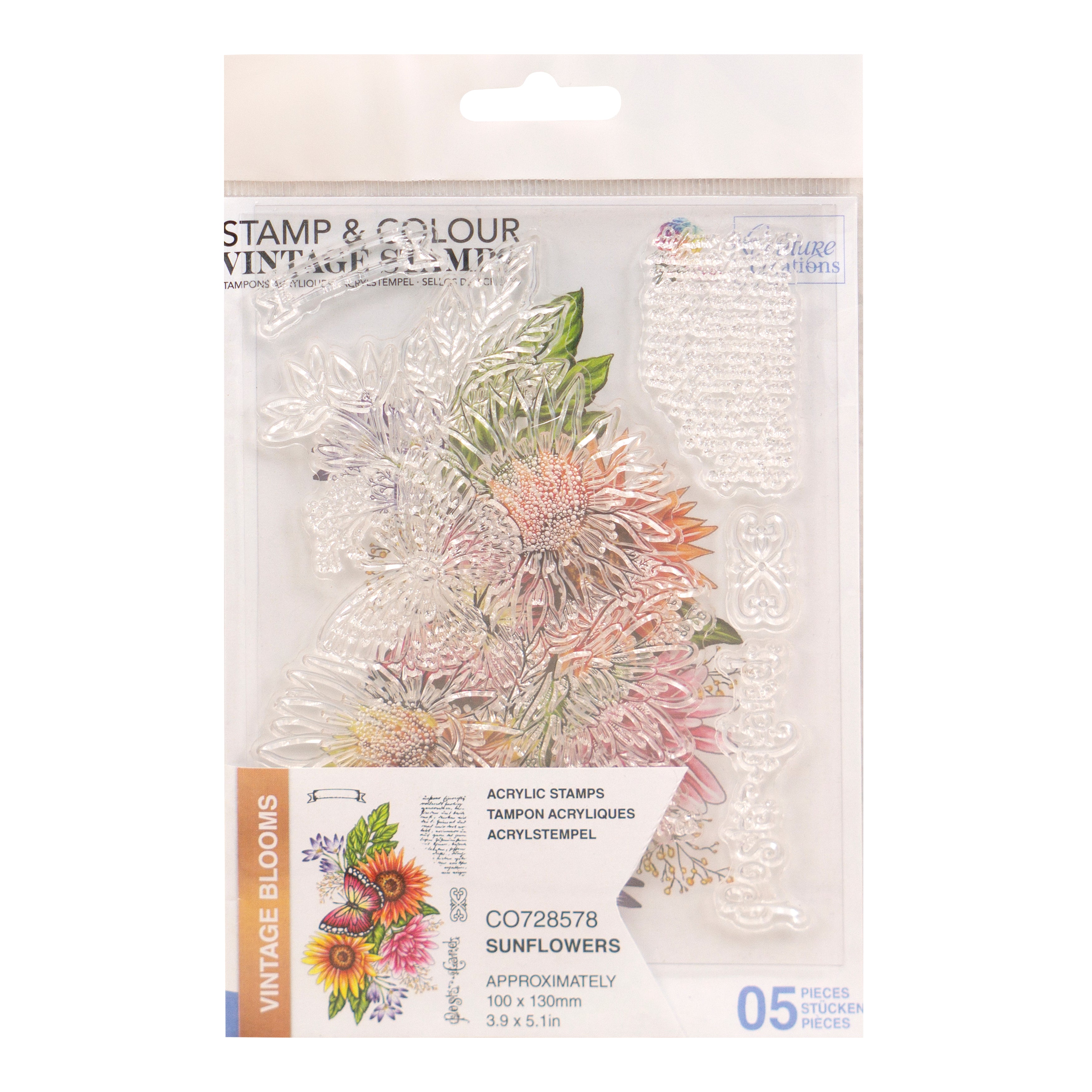 Couture Creations Sunflower Stamp and Colour Set (5pc)
