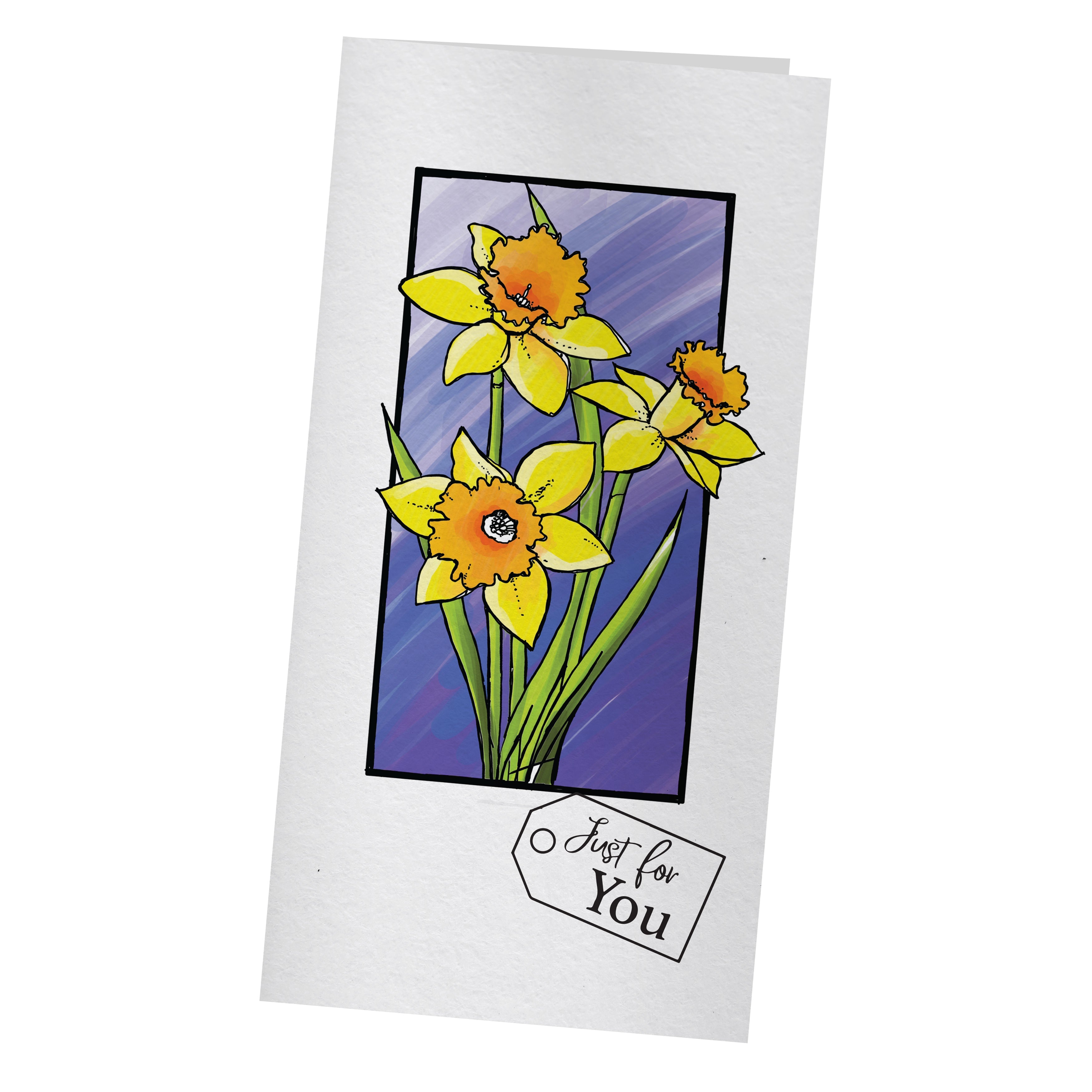 Couture Creations - Framed Daffodils Stamp & Colour Outline Stamps (5pc)