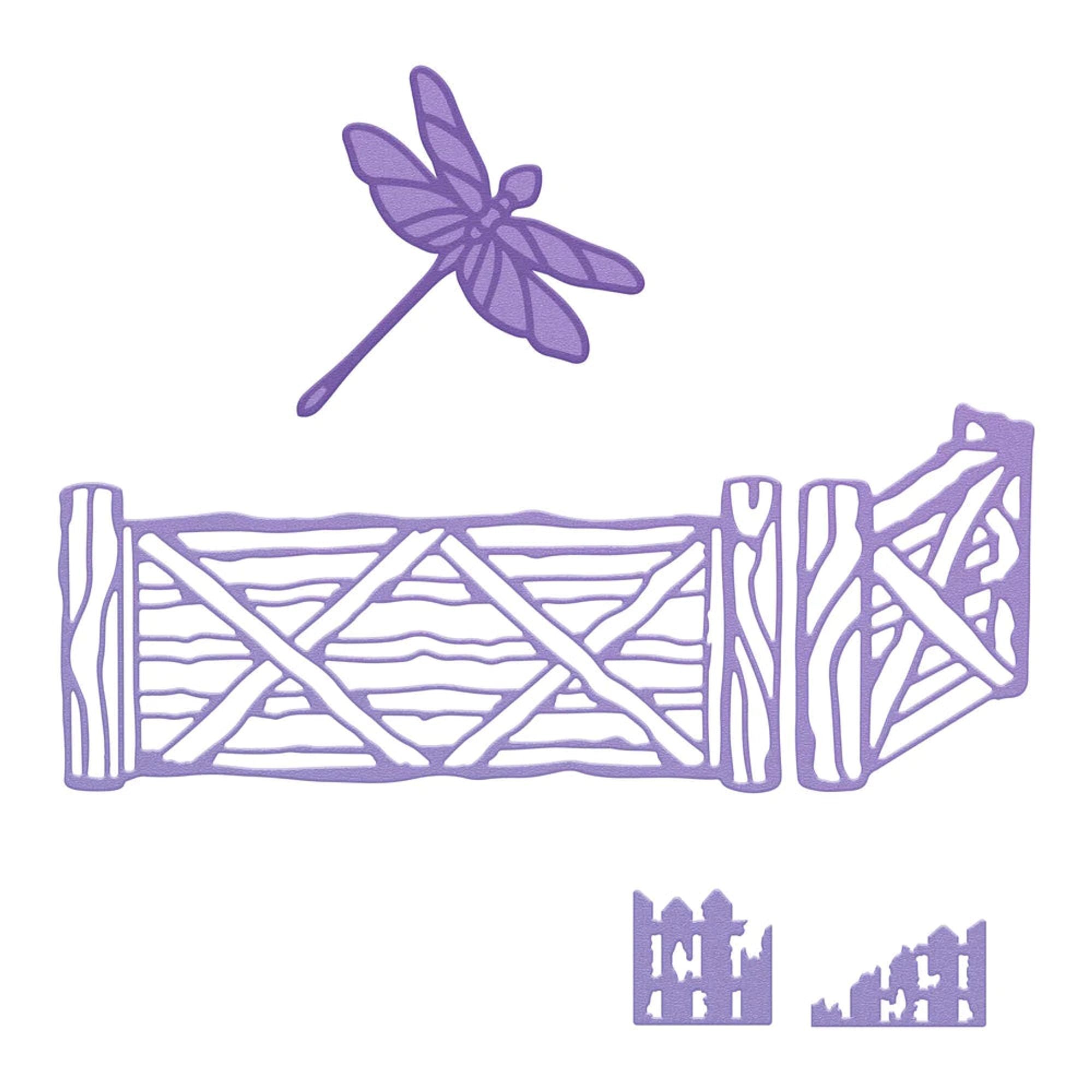 Couture Creations - Lavender Love Die - Weathered Fences (6pc)