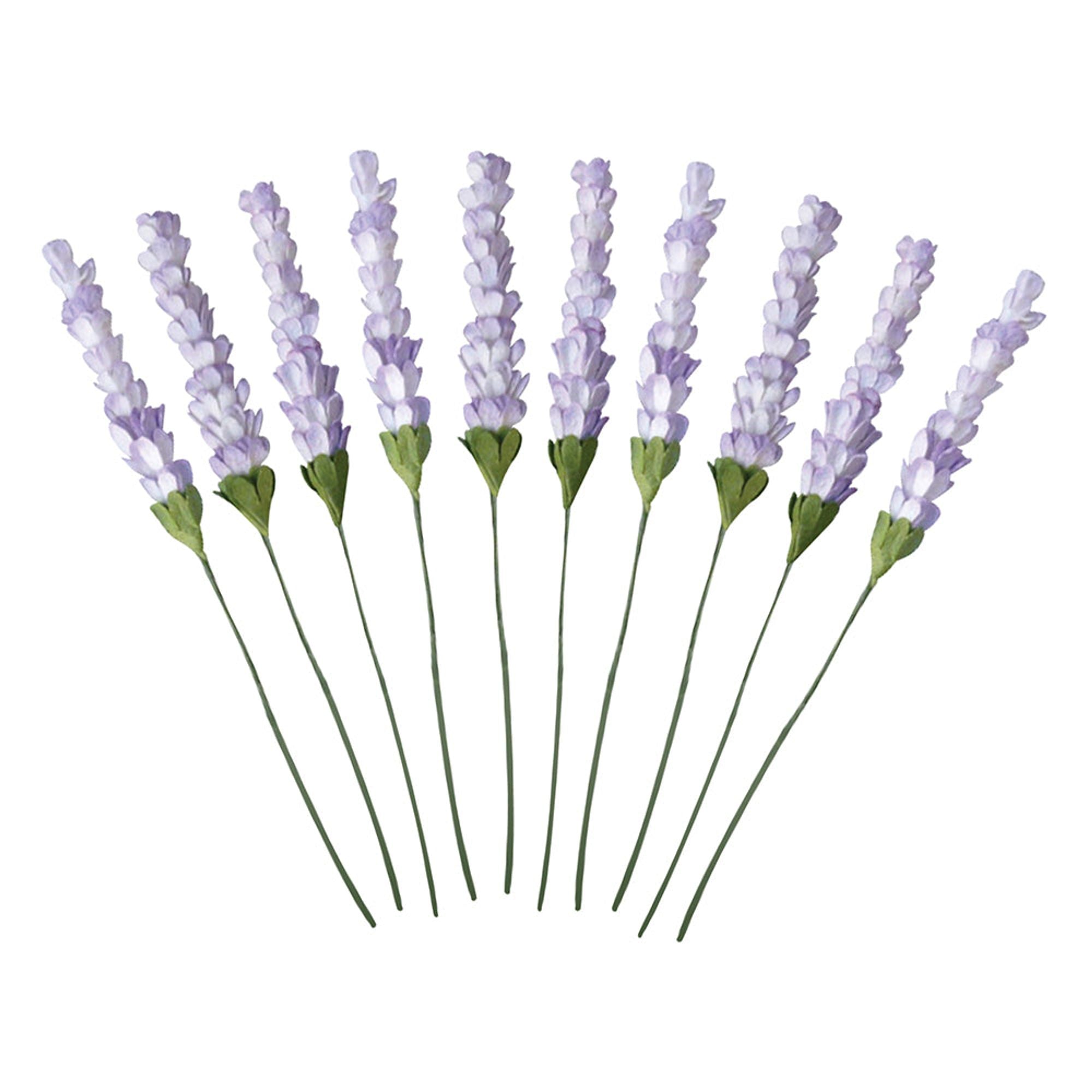 Couture Creations - Lavender Love Paper Flowers - 2-Tone Lilac Mulberry Paper Lavender Stems (10pc)