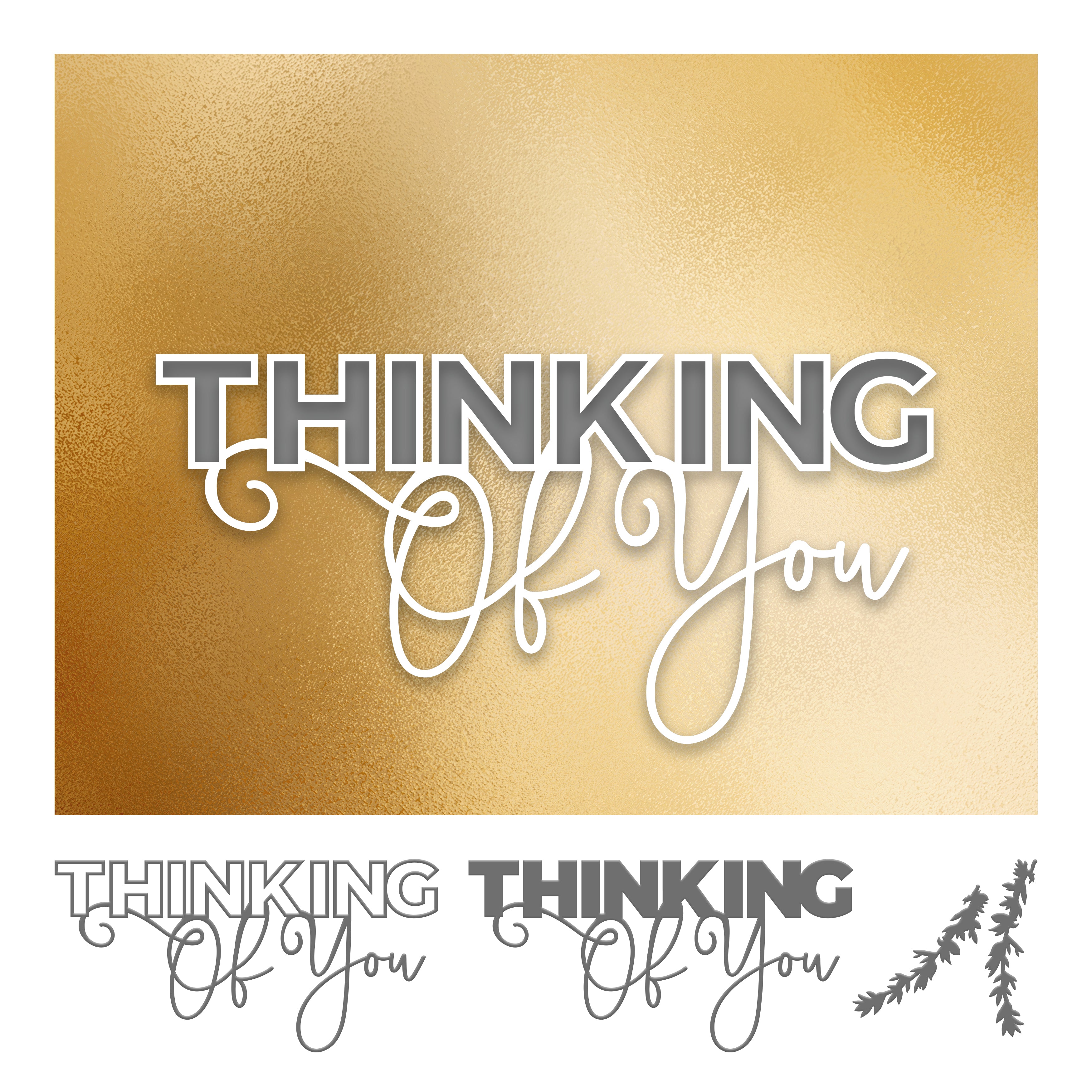 Couture Creations - Elegance Collection - Cutting Die Set - Thinking Of You Layered Sentiment (4pc)