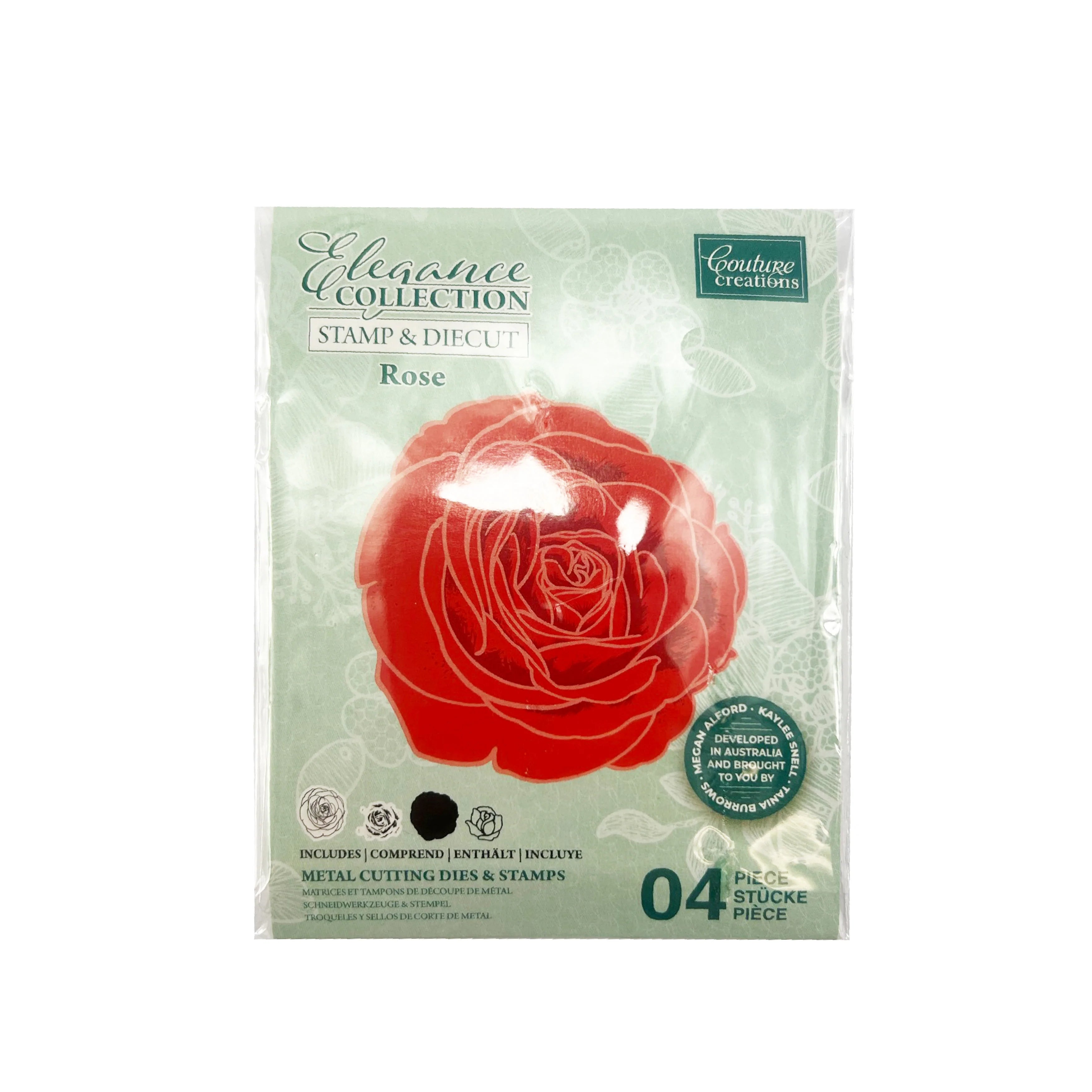 Couture Creations - Elegance Collection - Layering Stamp And Die Set  - Rose Mini (4pc)