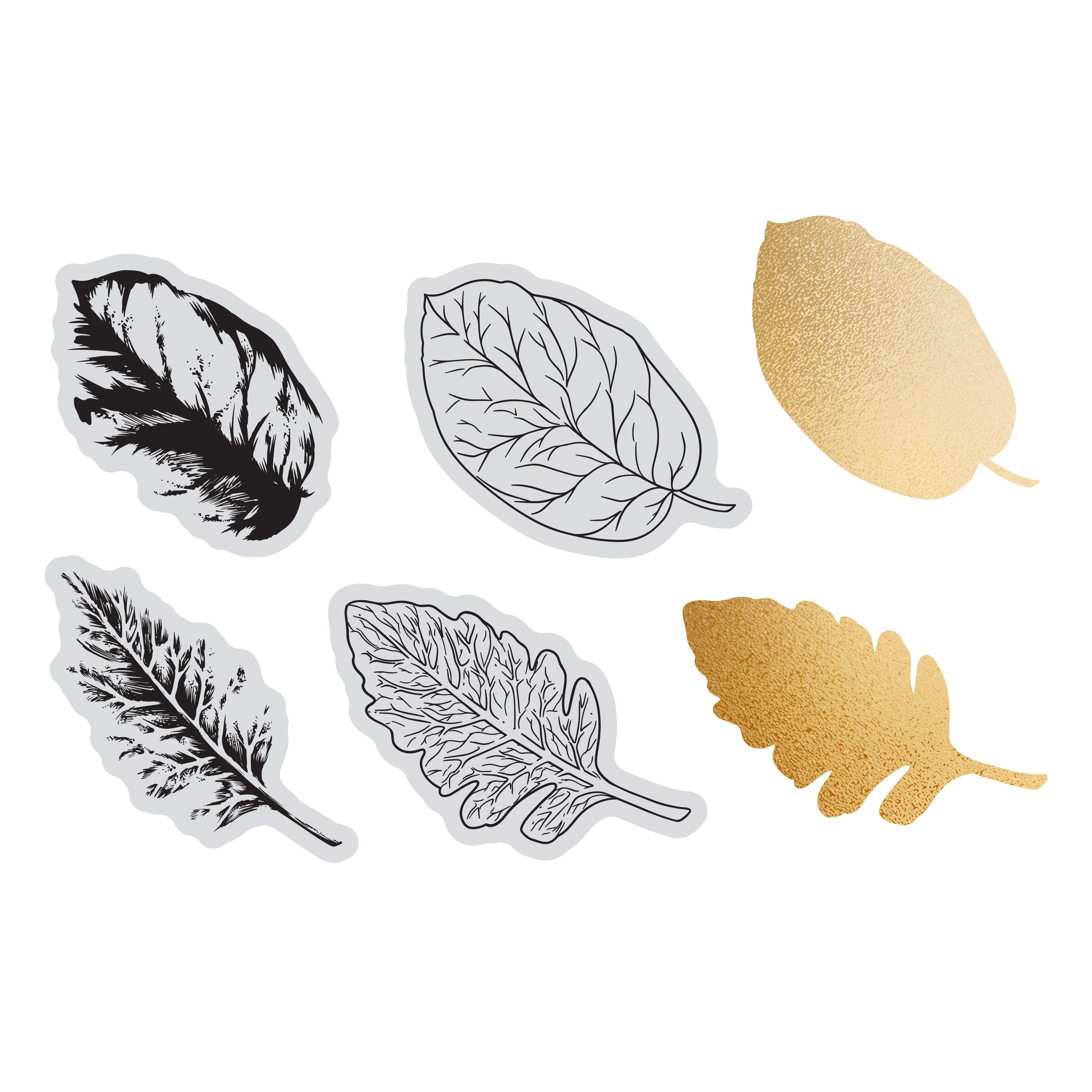 Couture Creations - Elegance Collection - Layering Stamp And Die Set - Wide Leaves Mini (6pc)