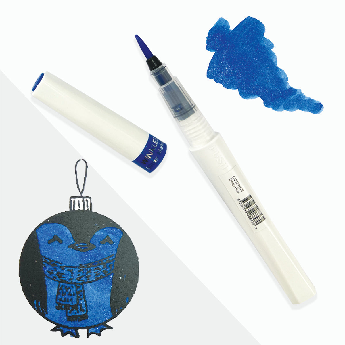 Winkles Shimmer Glitter Pen Set – 12 colours in carry case (holds 24 pens)