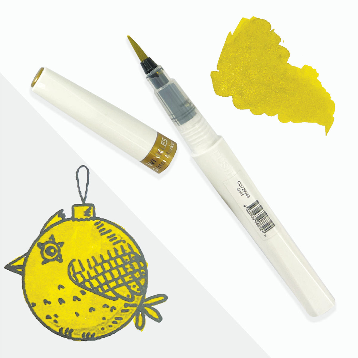 Winkles Shimmer Glitter Pen Set – 12 colours in carry case (holds 24 pens)