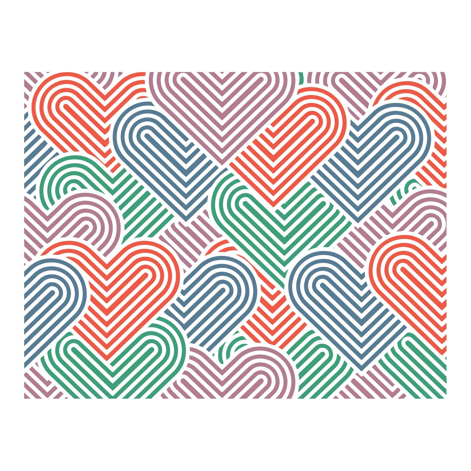 Interlocking Hearts Stencil Set (4pc)