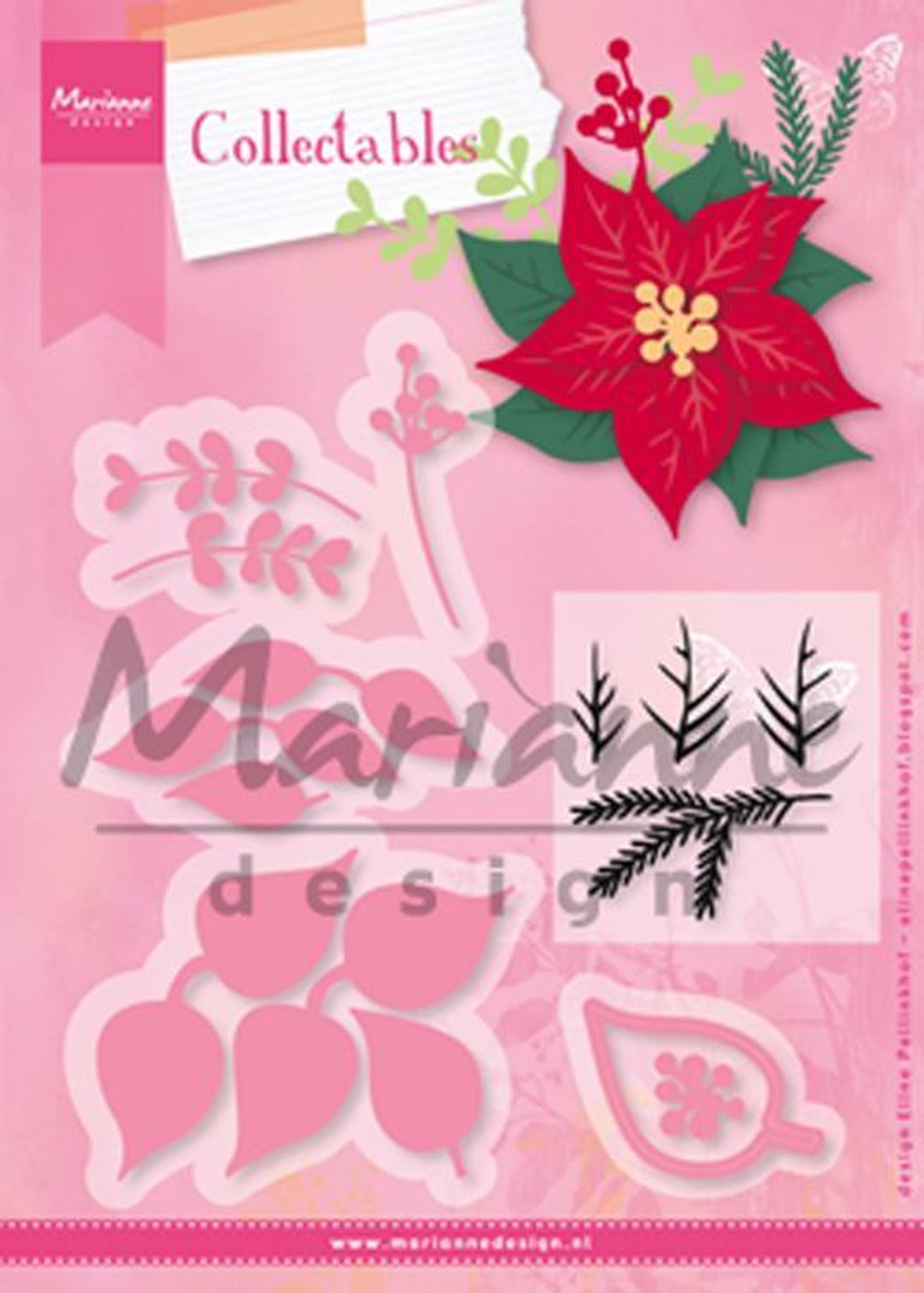Marianne Design: Collectables Die & Stamp Set - Eline's Poinsettia