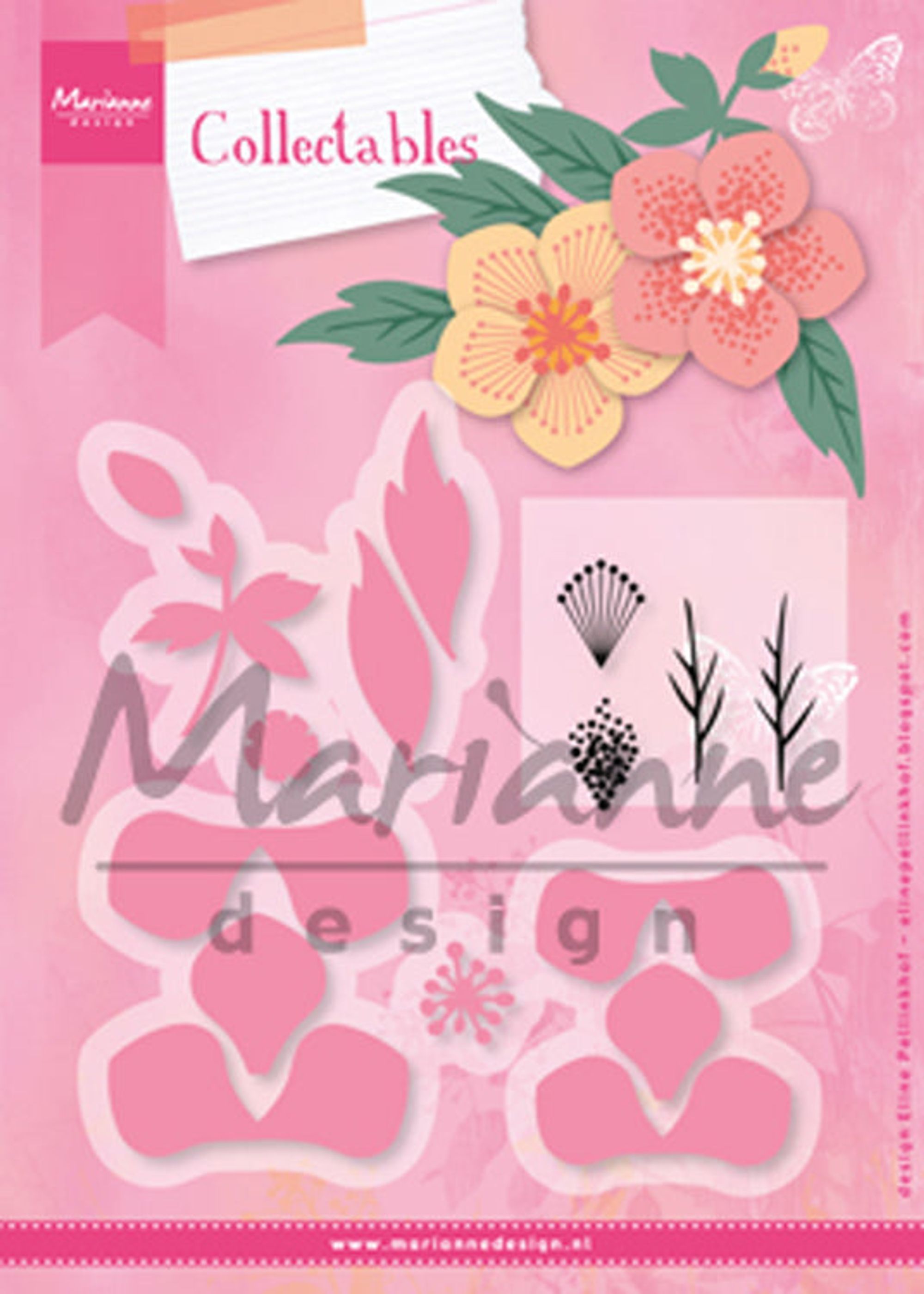 Marianne Design: Collectables Die & Stamp Set - Eline's Helleboras