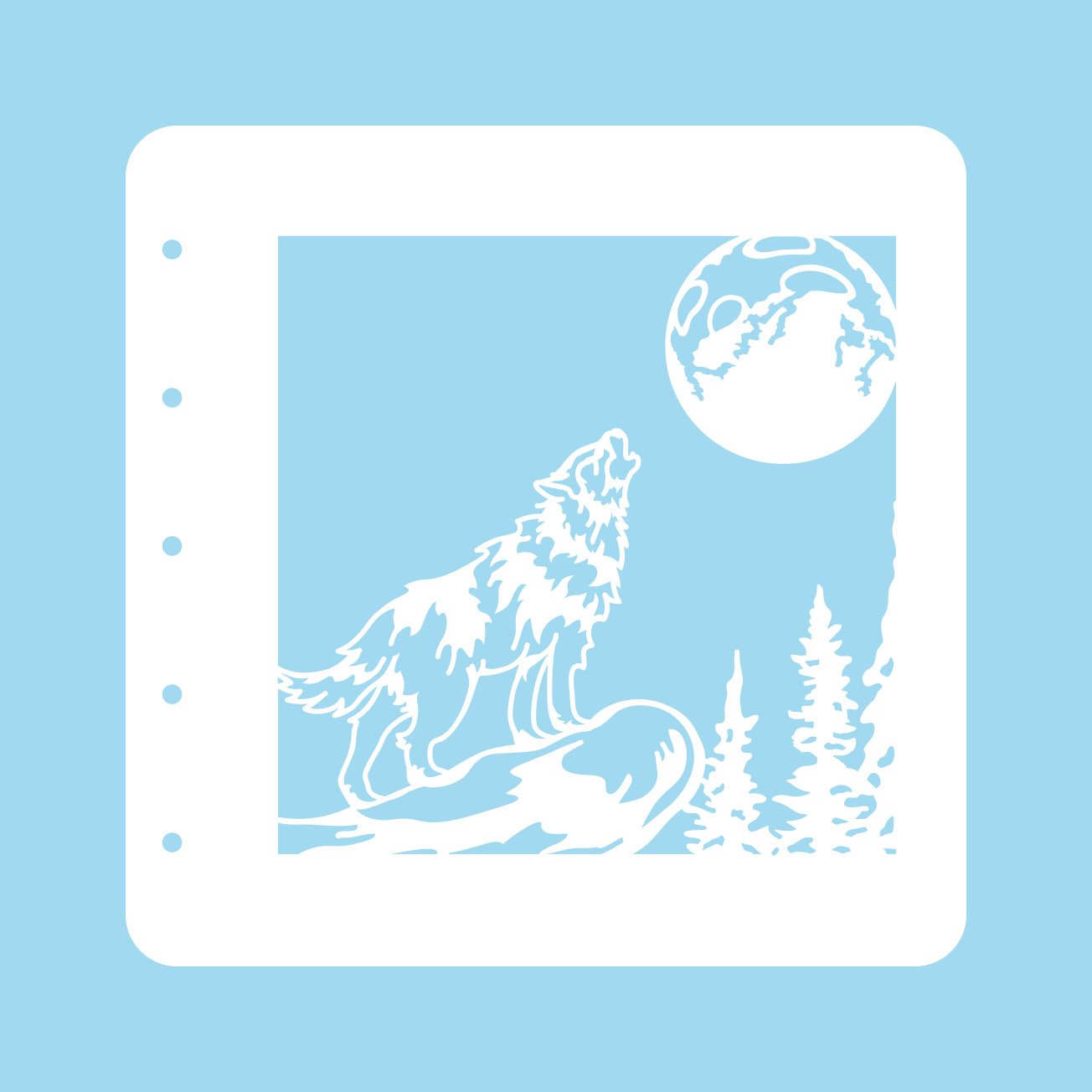 Stencil A6 For Magnetic Colour Set Christmas Time Wolf