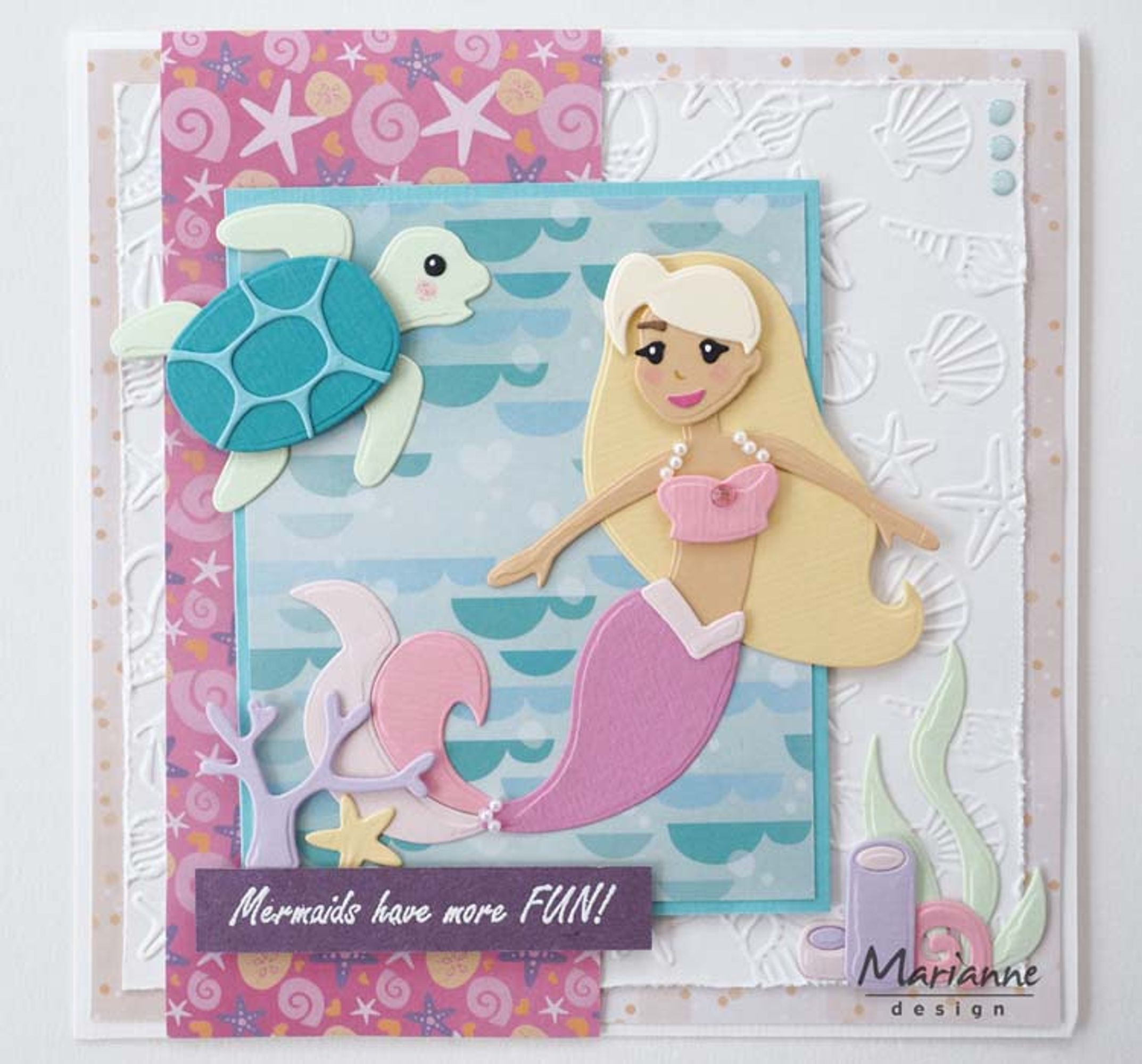 Marianne Design Clear Stamps Mermaid sentiments by Marleen