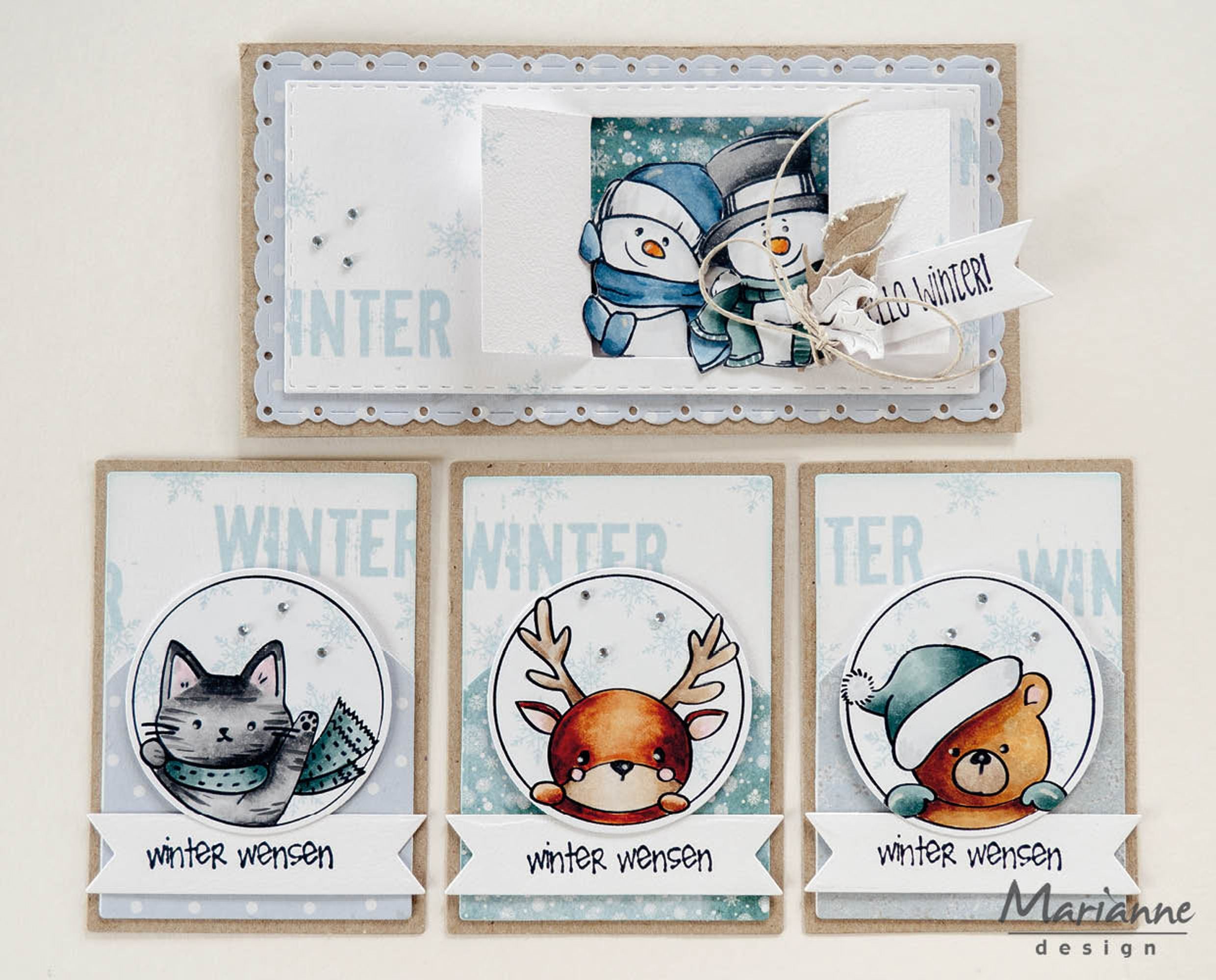 Marianne Design Clear Stamp - Peek-A-Boo Winter Animals