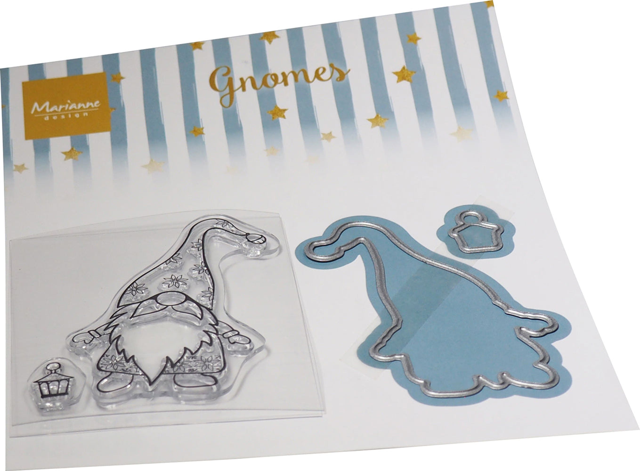 Marianne Design Clear Stamp & Die Set - Gnome & Lantern