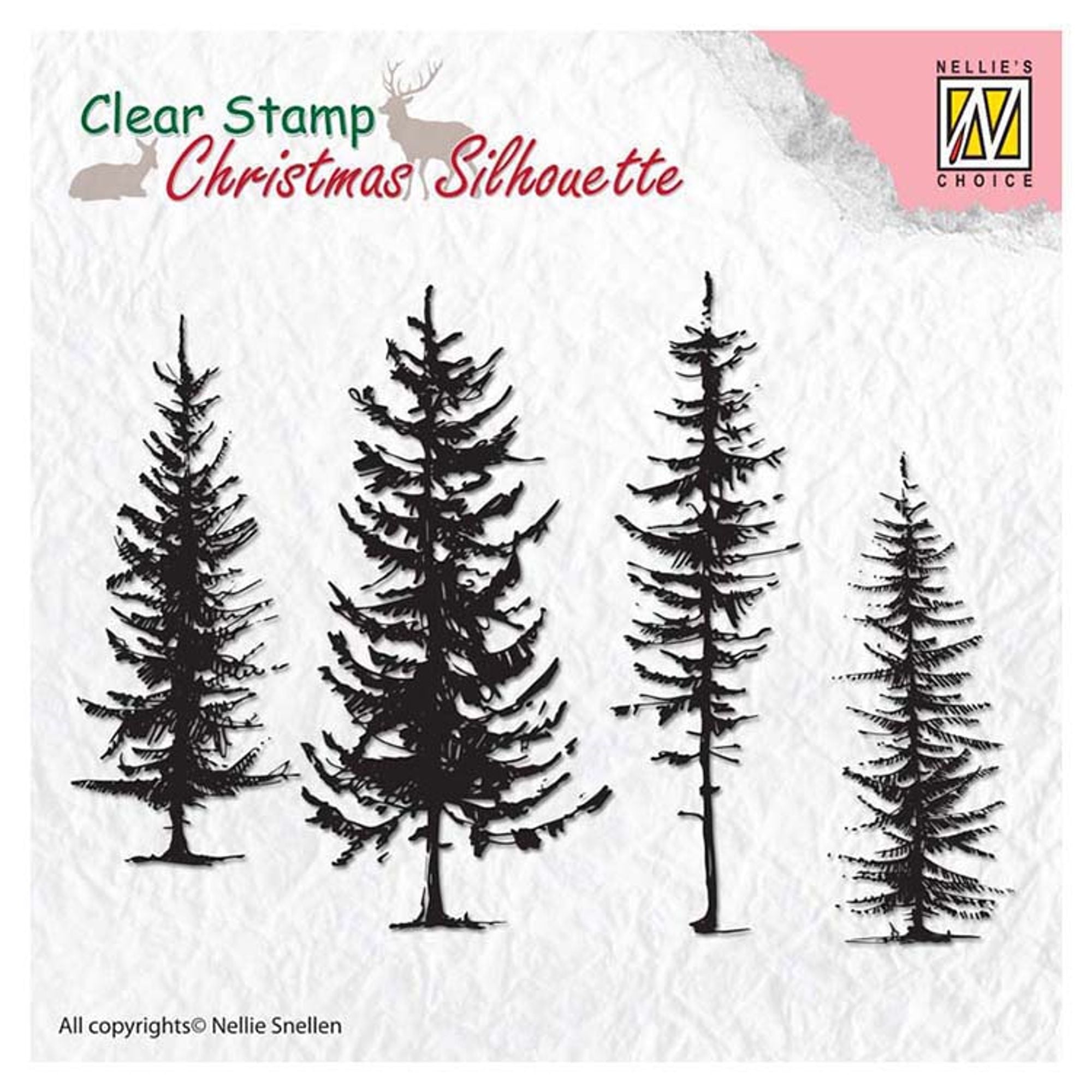 Nellie's Choice Clear Stamp Christmas Silhouette Pine Trees