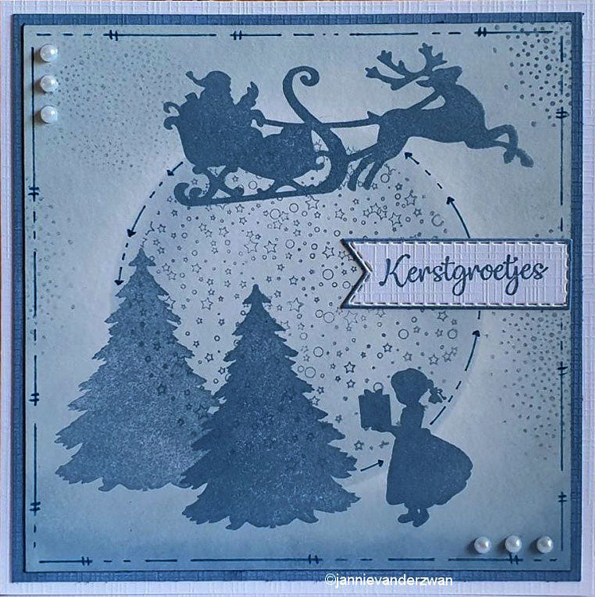 Clear Stamp Silhouette Santa Claus with Reindeer Sleight