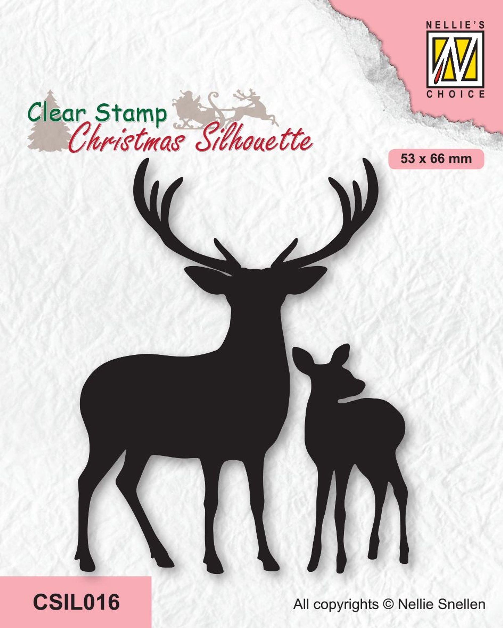 Nellie's Choice Clear Stamp Christmas Silhouette - Deer With Young