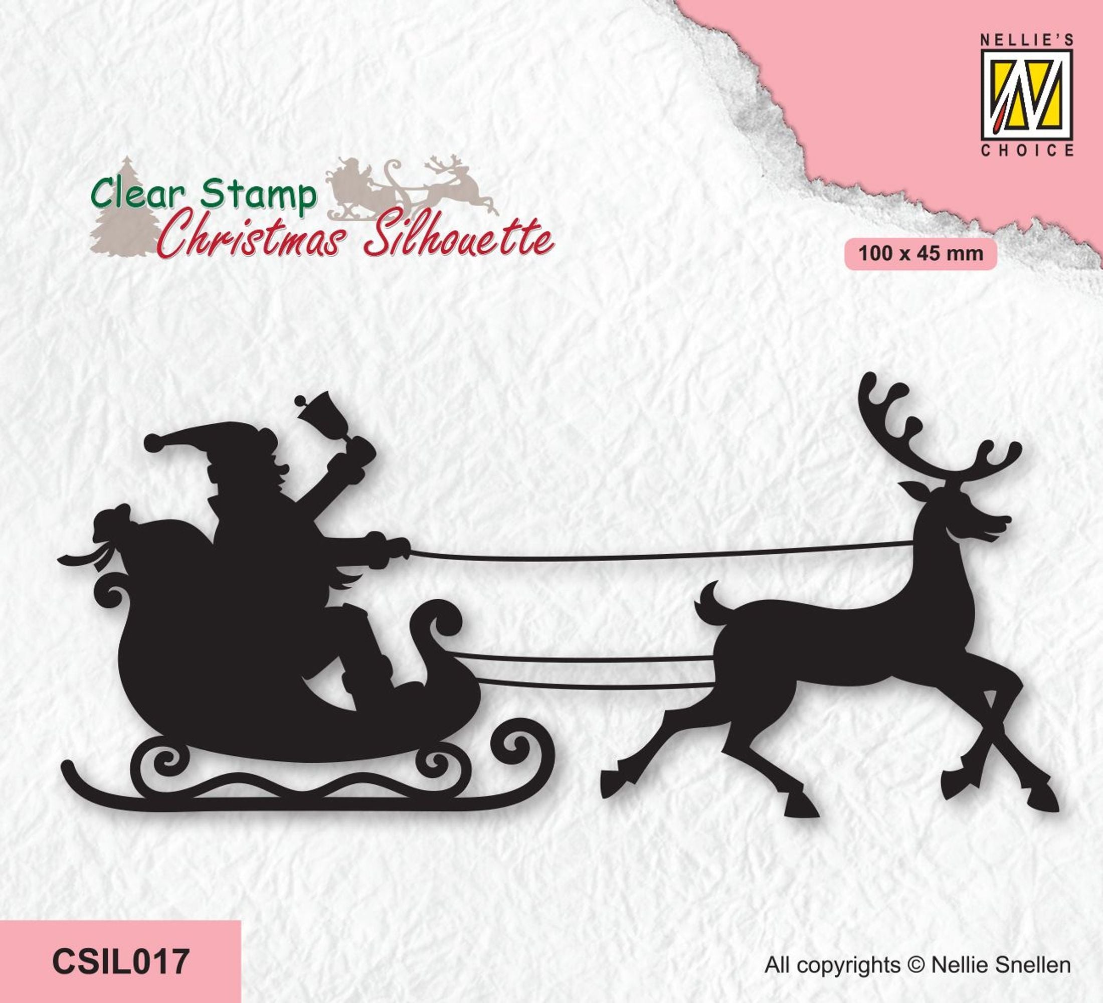 Nellie's Choice Clear Stamp Christmas Silhouette - Ho Ho Santa Claus