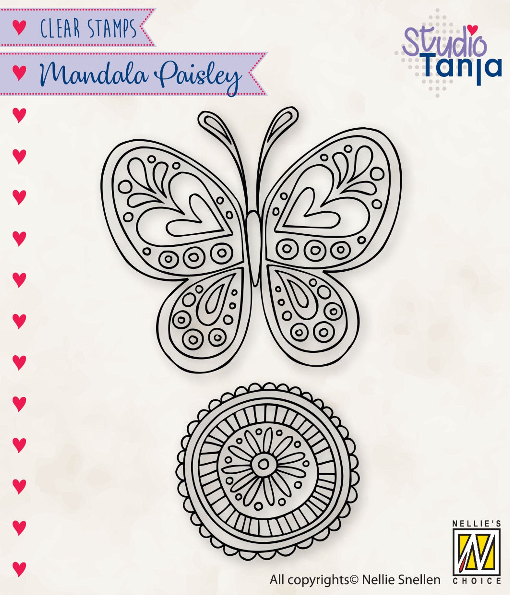Nellie's Choice Clear Stamp Mandalas Paisley Butterfly