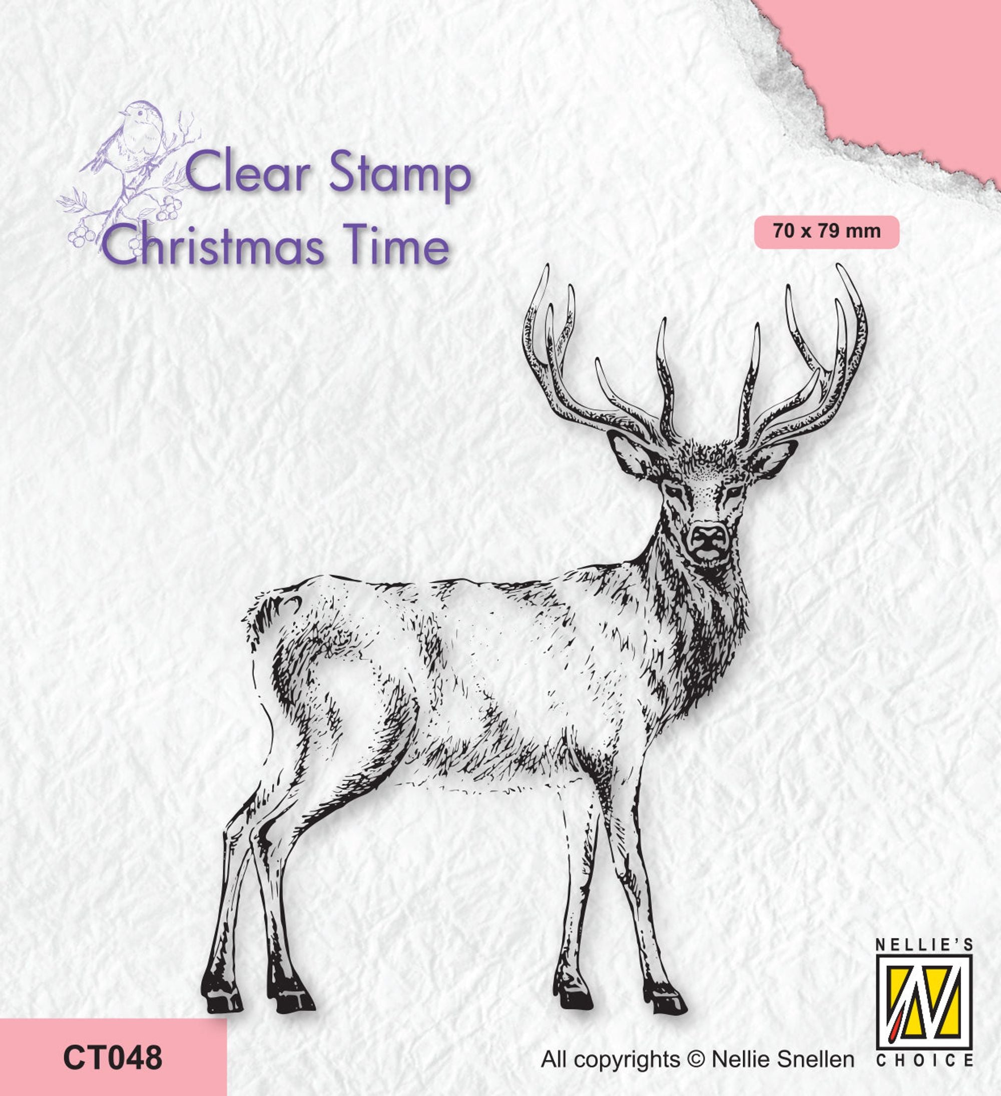 Nellie's Choice Clear Stamp - Christmas Time - Deer