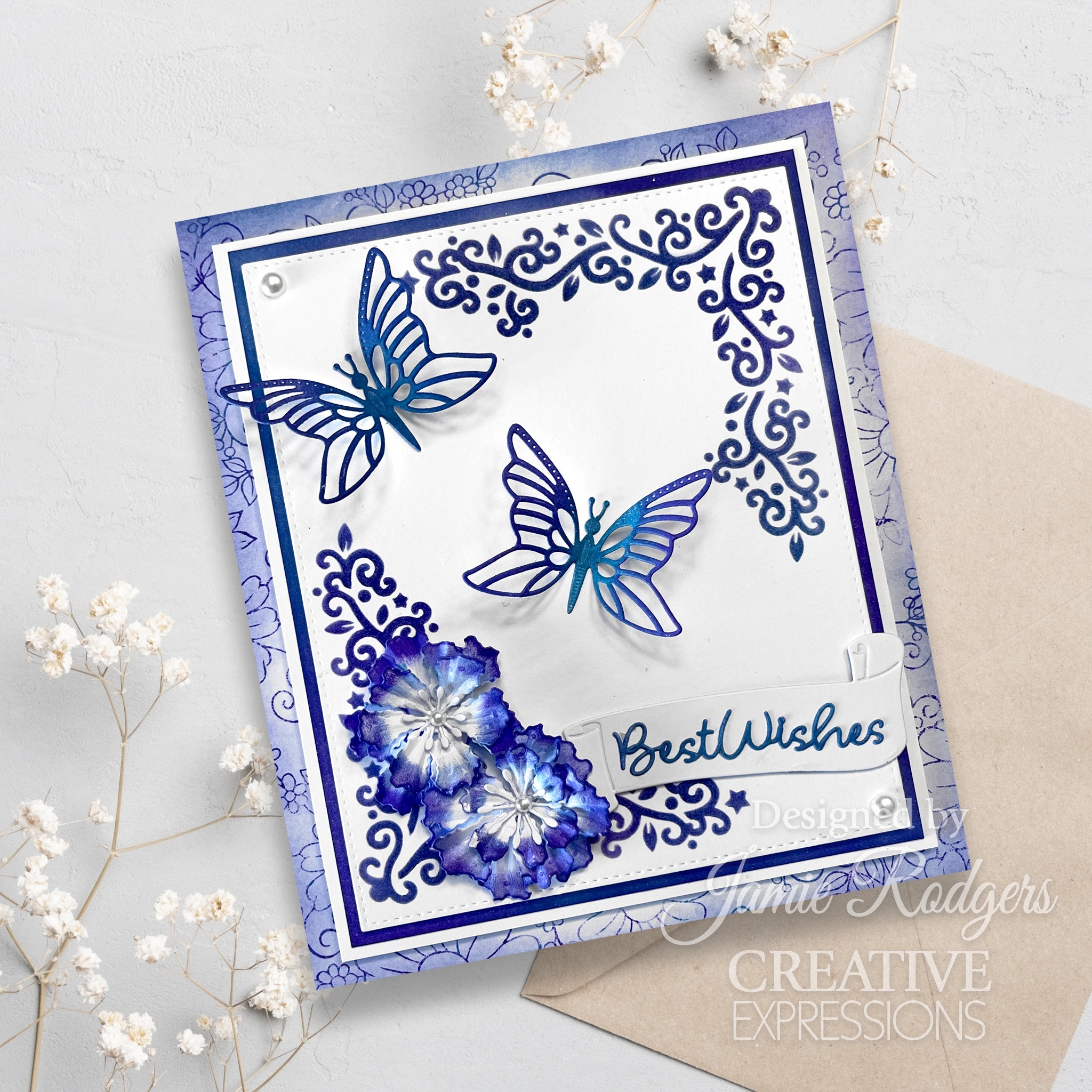 Creative Expressions Jamie Rodgers Starflower Borders 6 in x 6 in Stencil