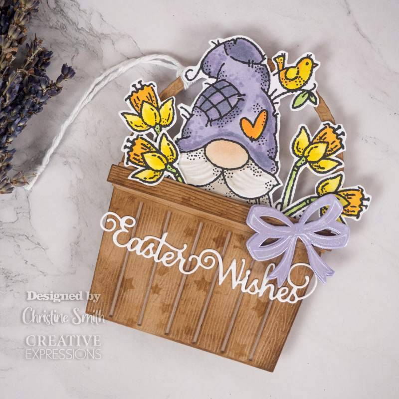 Woodware Clear Singles Egg Painting Gnome 4 in x 6 in Stamp