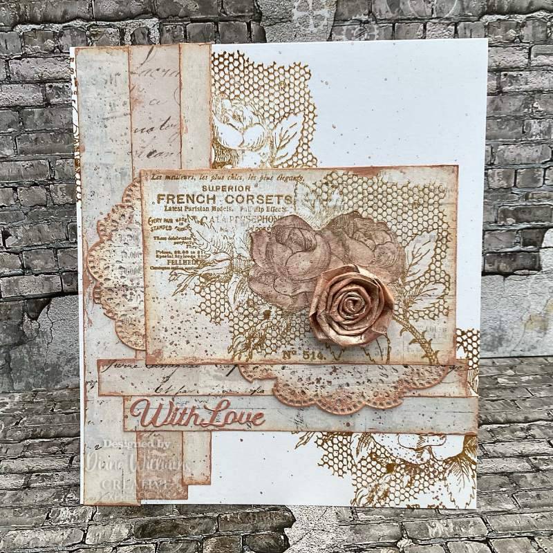Creative Expressions Sam Poole French Rose 6 in x 4 in Clear Stamp Set