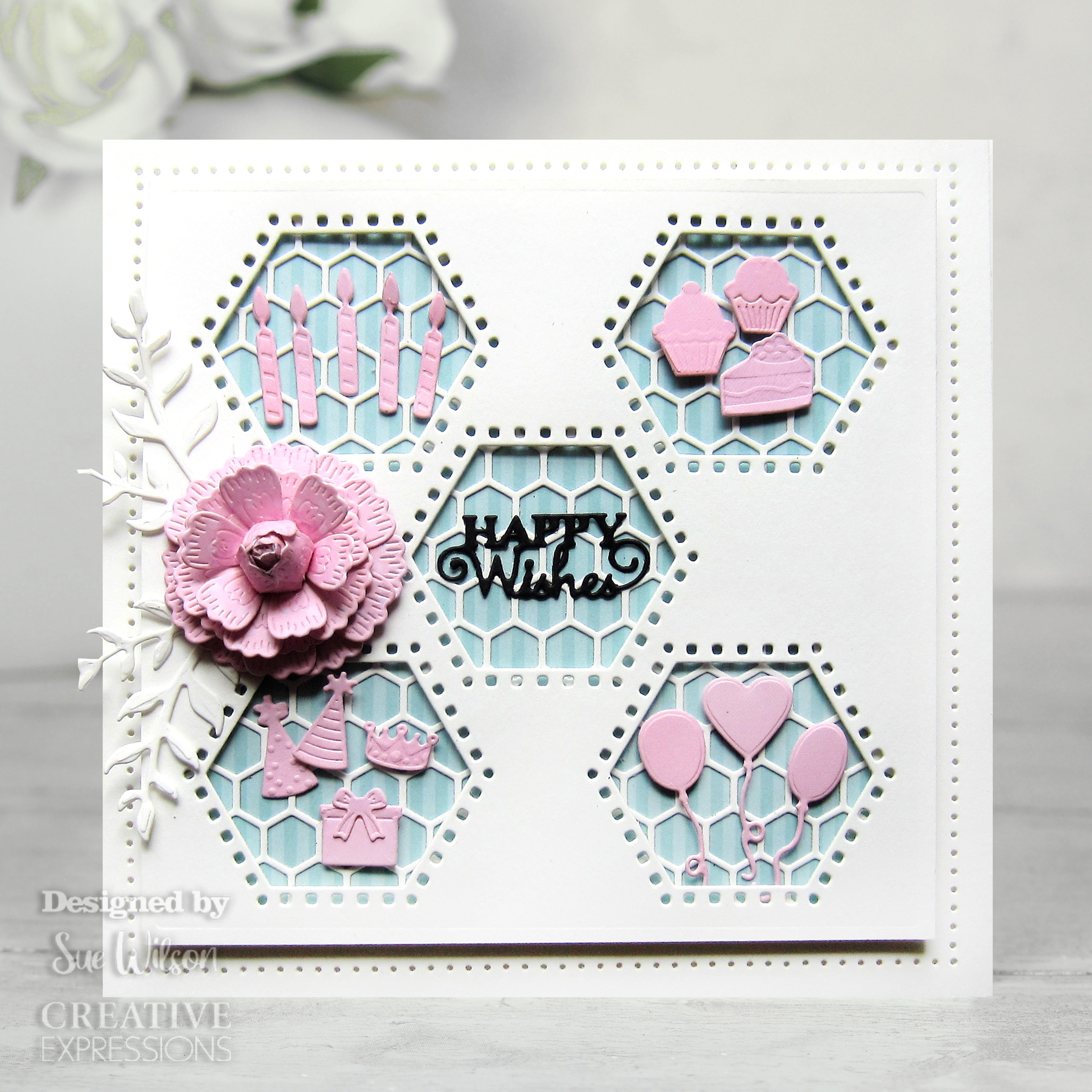 Creative Expressions Sue Wilson Mini Expressions Stacked Happy Wishes Craft Die