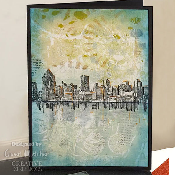 Creative Expressions Andy Skinner Cityscape Reflections 4.9 in x 1.9 in Rubber Stamp