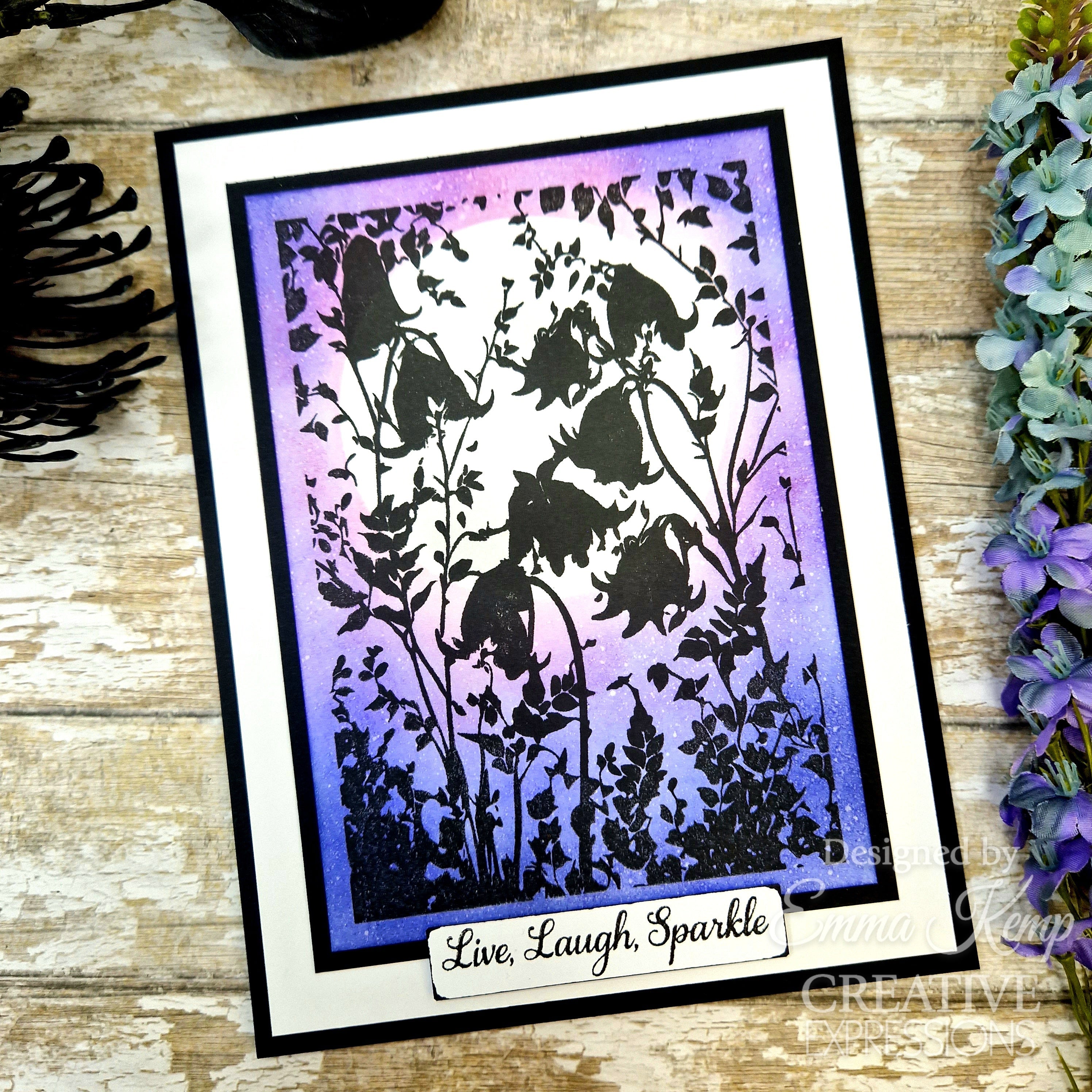 Creative Expressions Dreamy Harebells 4 in x 6 in Pre Cut Rubber Stamp