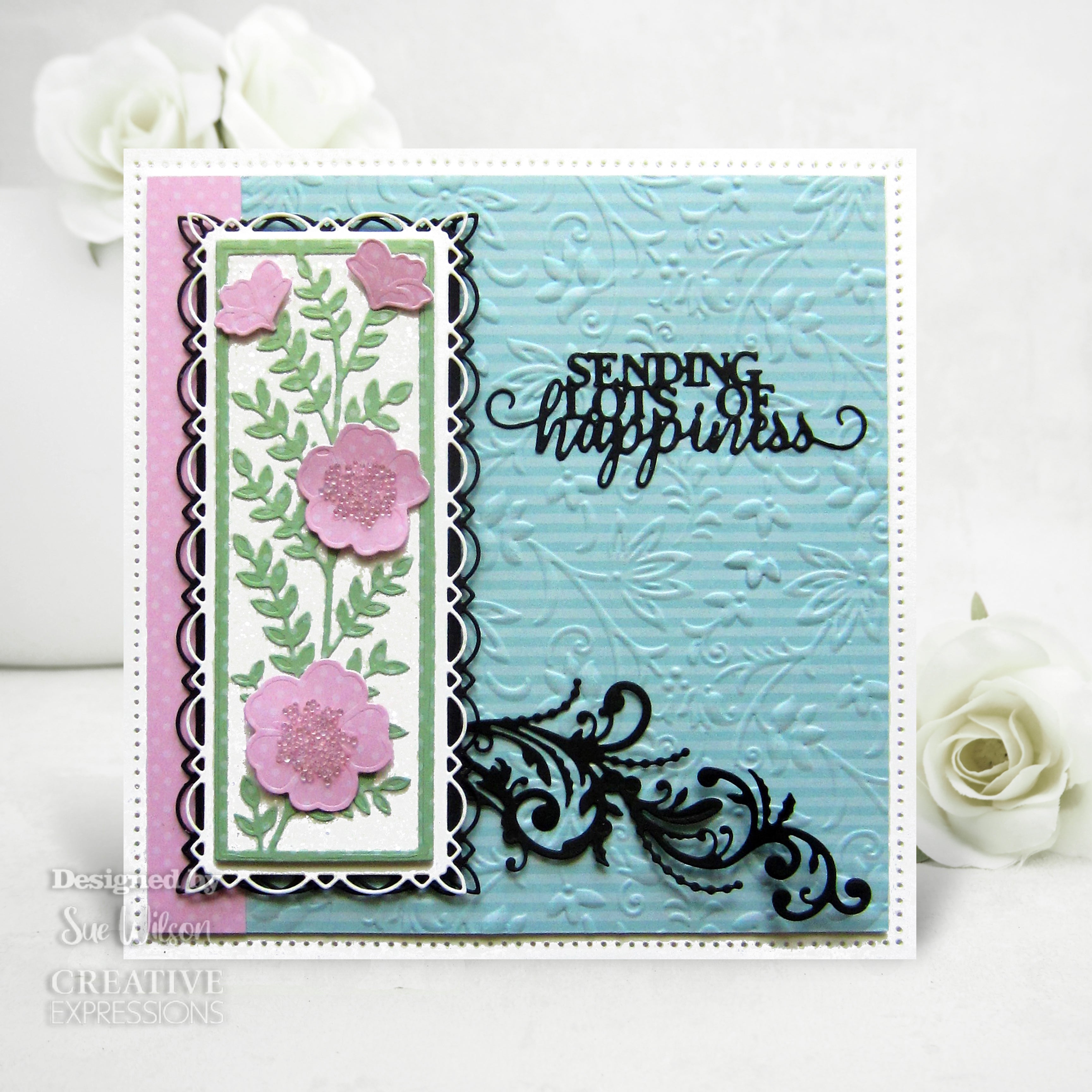 Creative Expressions Sue Wilson Mini Sentiments Sending Lots Of Happiness Craft Die