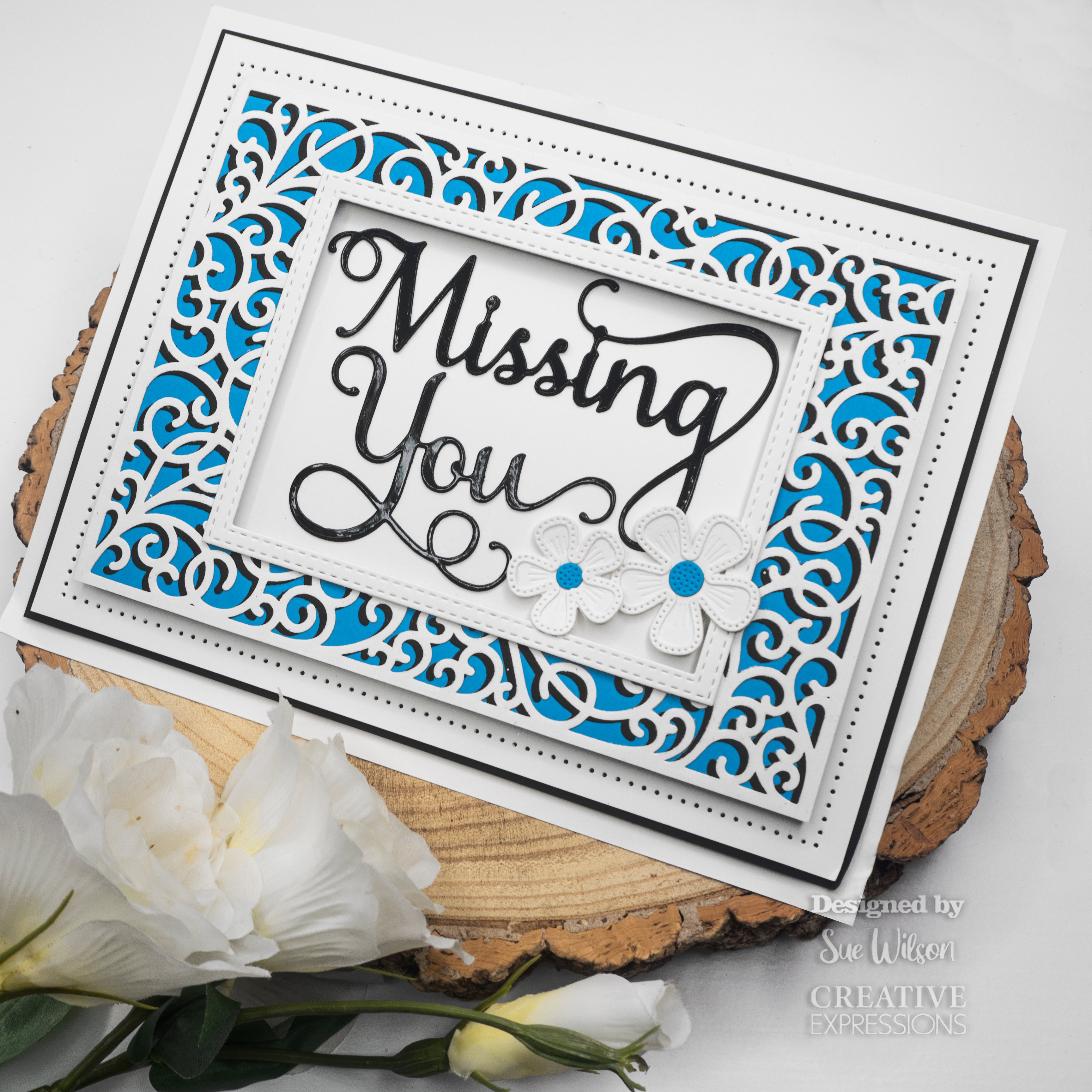 Creative Expressions Sue Wilson Noble Shadowed Sentiment Missing You Craft Die
