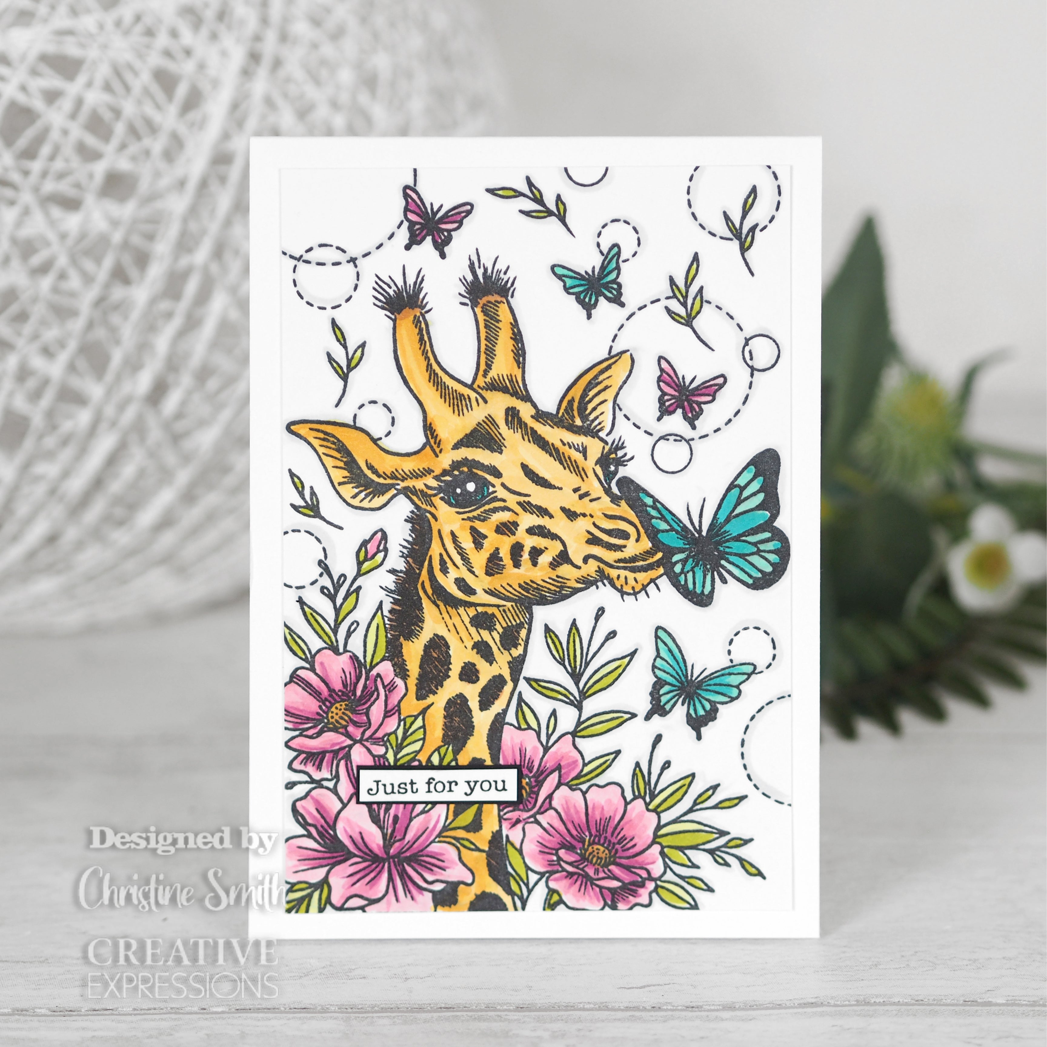 Creative Expressions Designer Boutique Giraffe Kisses 6 in x 4 in Clear Stamp Set