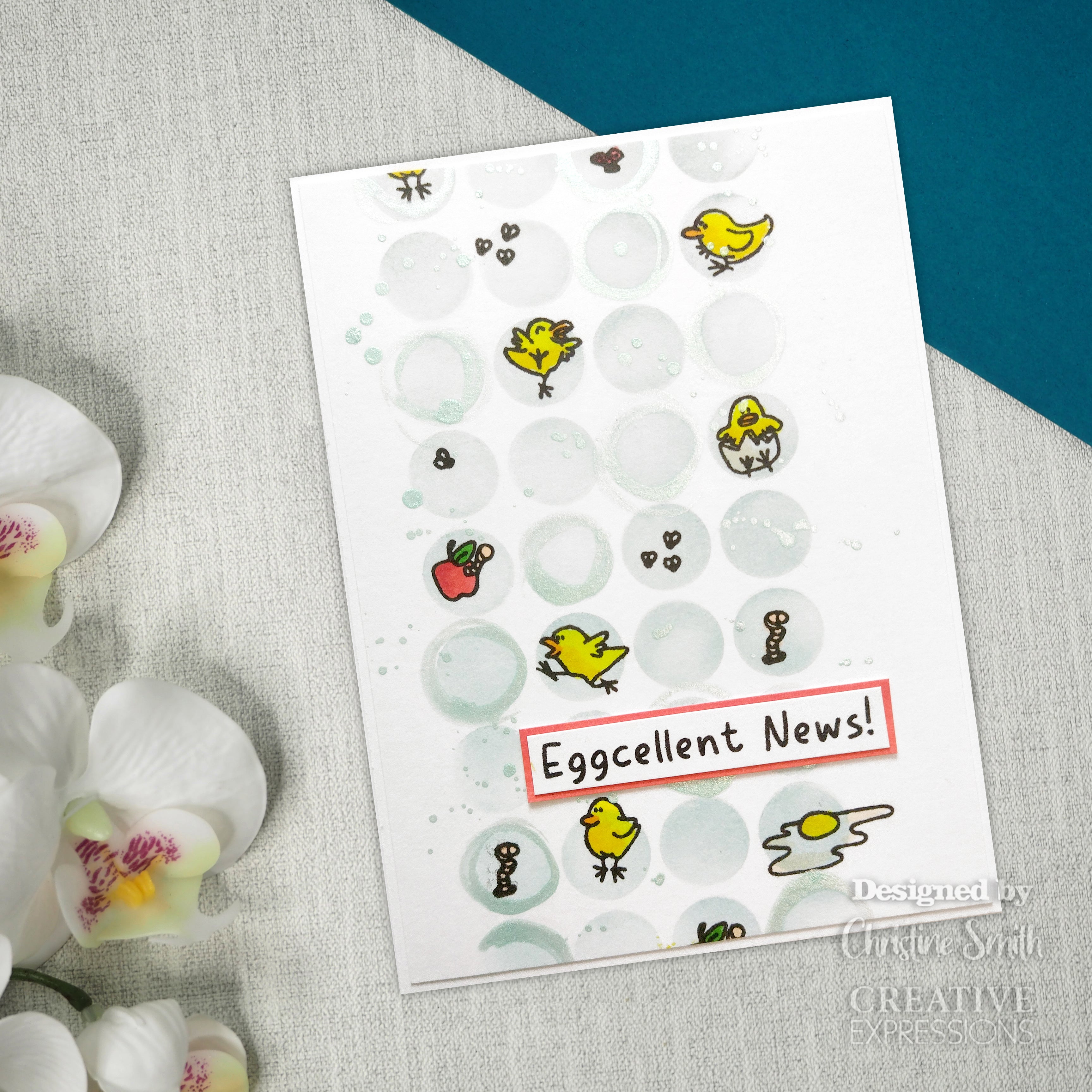 Creative Expressions Eggcellent News 6 in x 4 in Clear Stamp Set