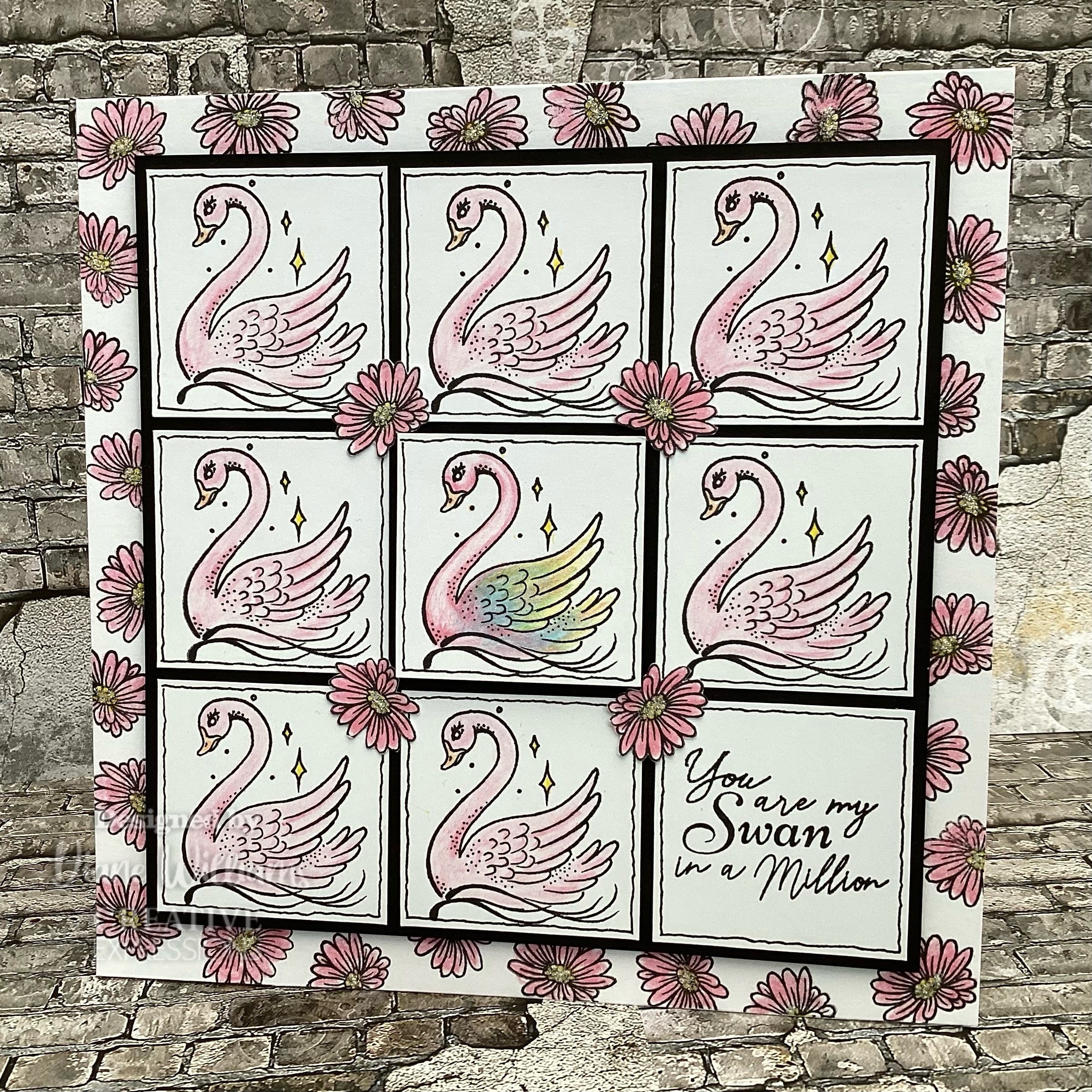 Creative Expressions Designer Boutique Swan In A Million 6 in x 4 in Stamp Set