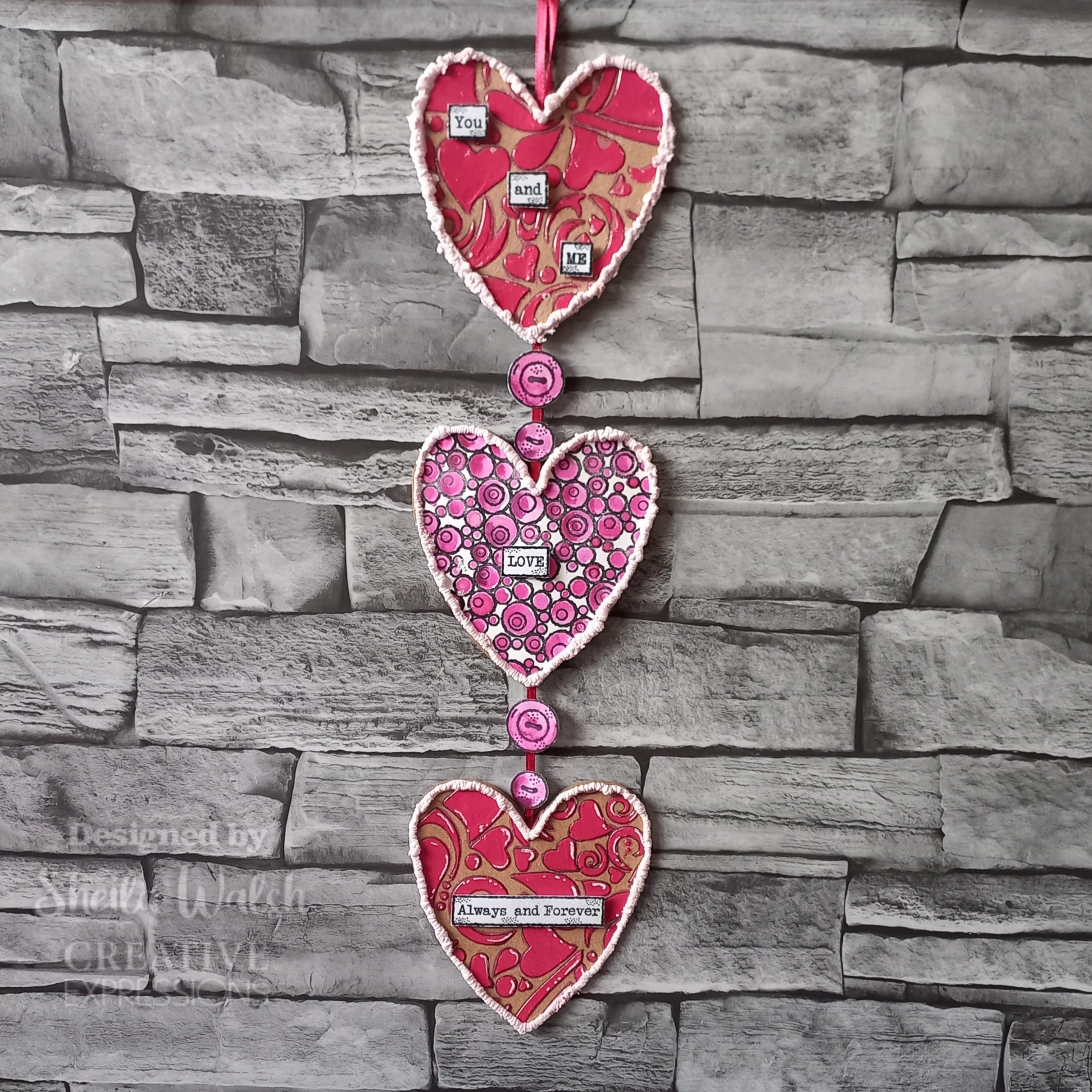 Woodware Clear Singles Bubble Heart 4 in x 6 in Stamp