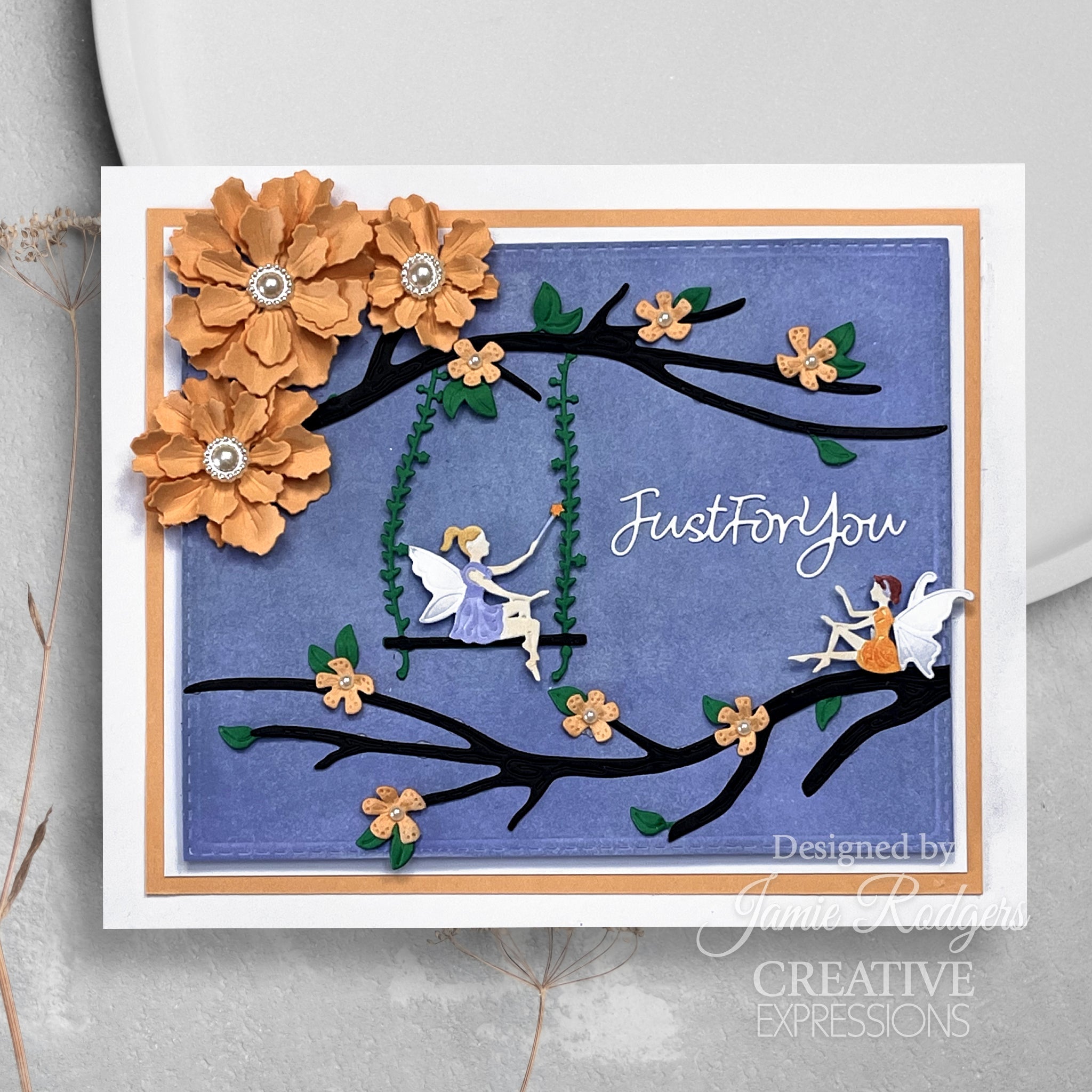 Creative Expressions Jamie Rodgers Fairy Village Floral Branch Craft Die