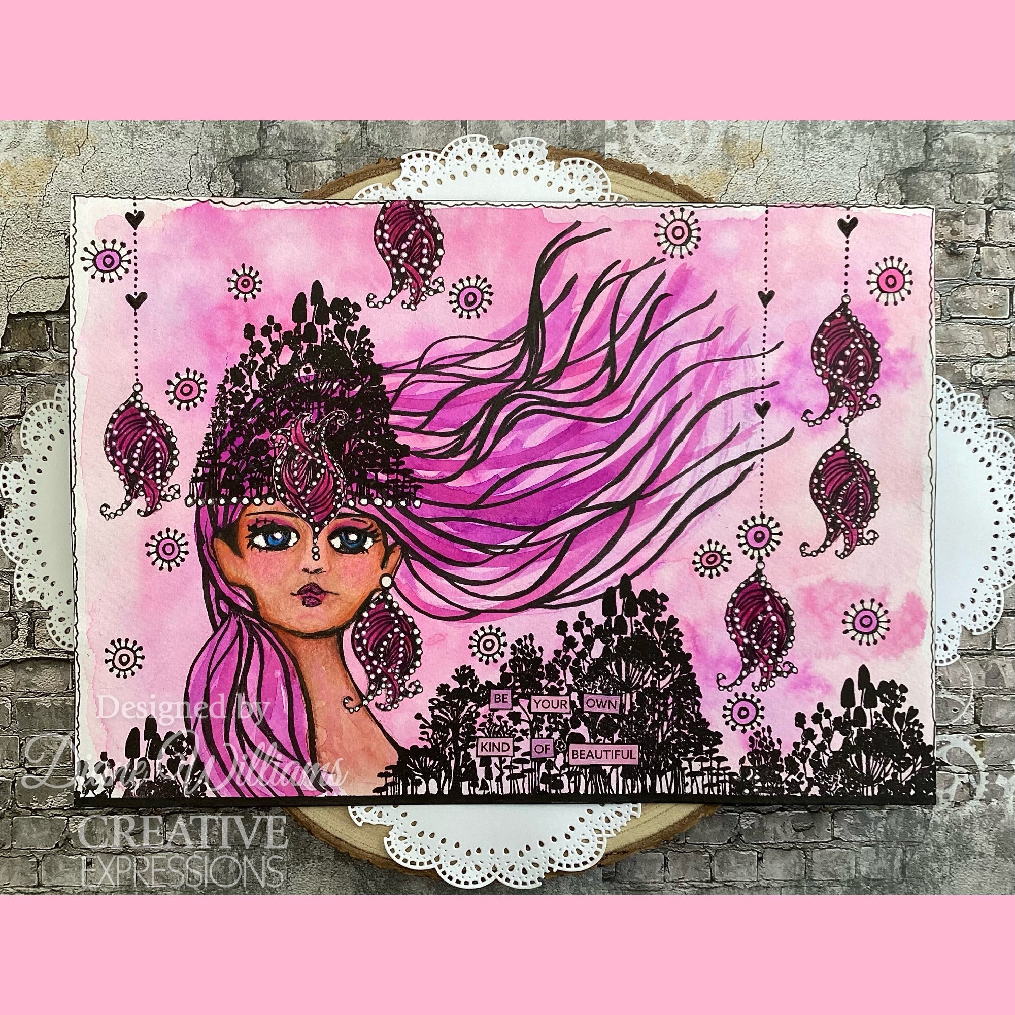 Creative Expressions Jane Davenport WildInk 6 in x 8 in Clear Stamp Set