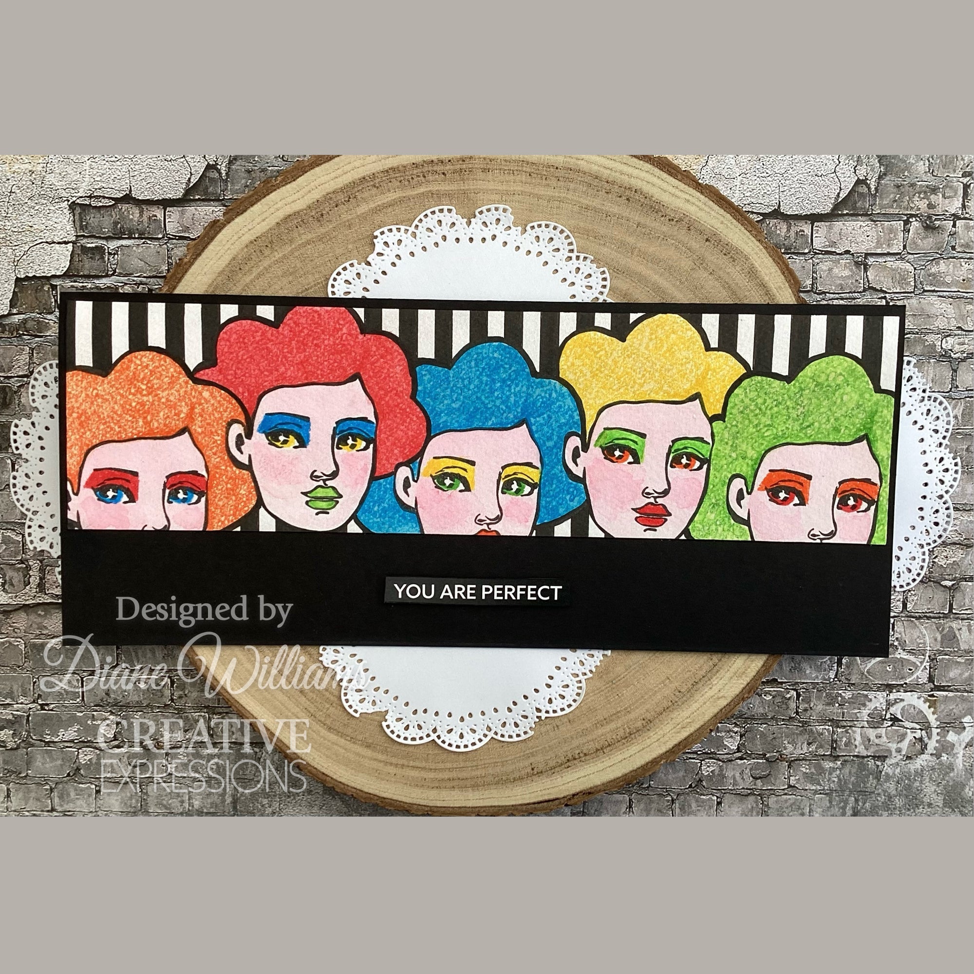 Creative Expressions Jane Davenport SideChick 4 in x 6 in Clear Stamp Set