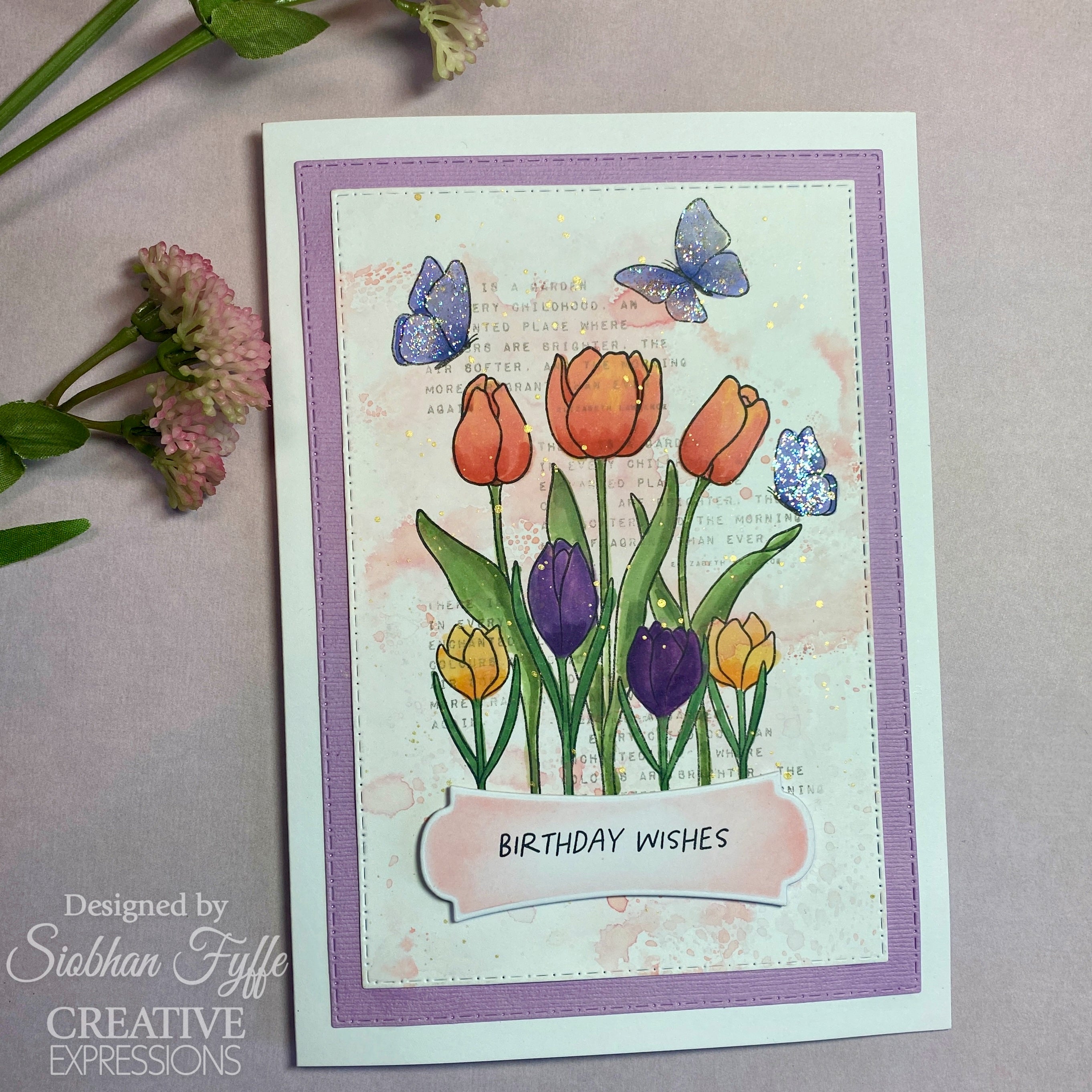 Creative Expressions Jane's Doodles Tulip & Crocus 4 in x 6 in Clear Stamp Set